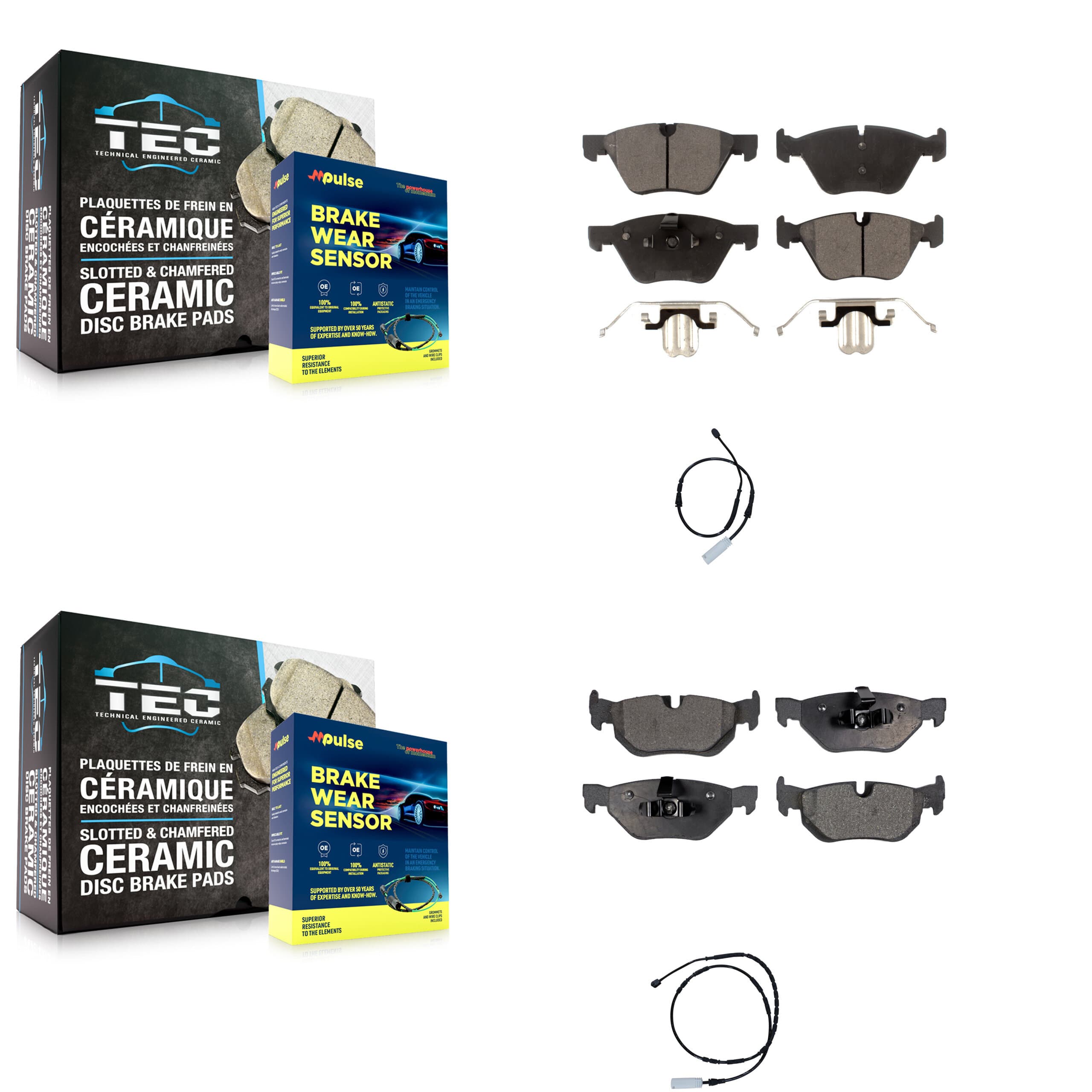 Positive Plus - KPW-100192 - Front and Rear Disc Brake Pad Kits image 1