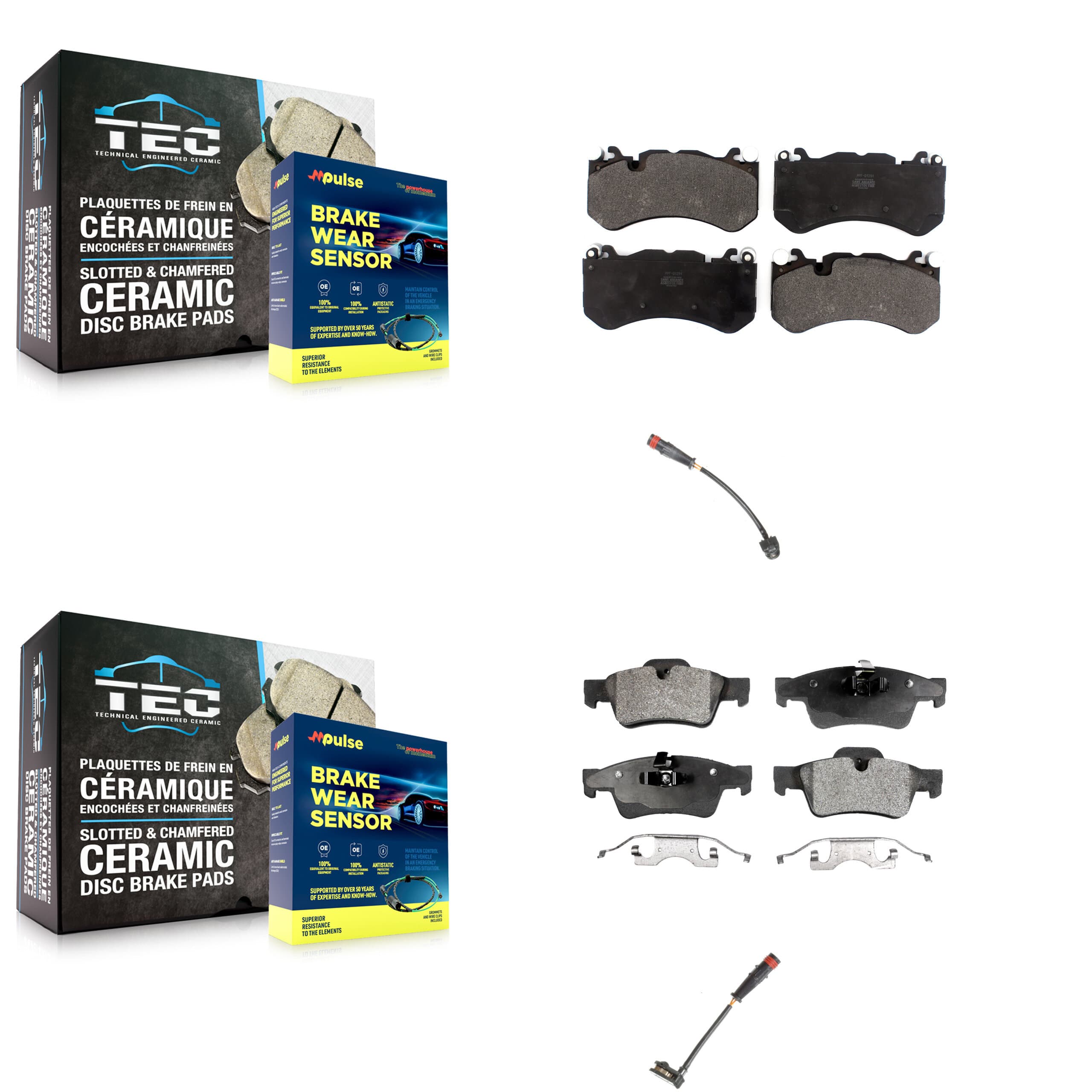 Positive Plus - KPW-100206 - Front and Rear Disc Brake Pad Kits image 1