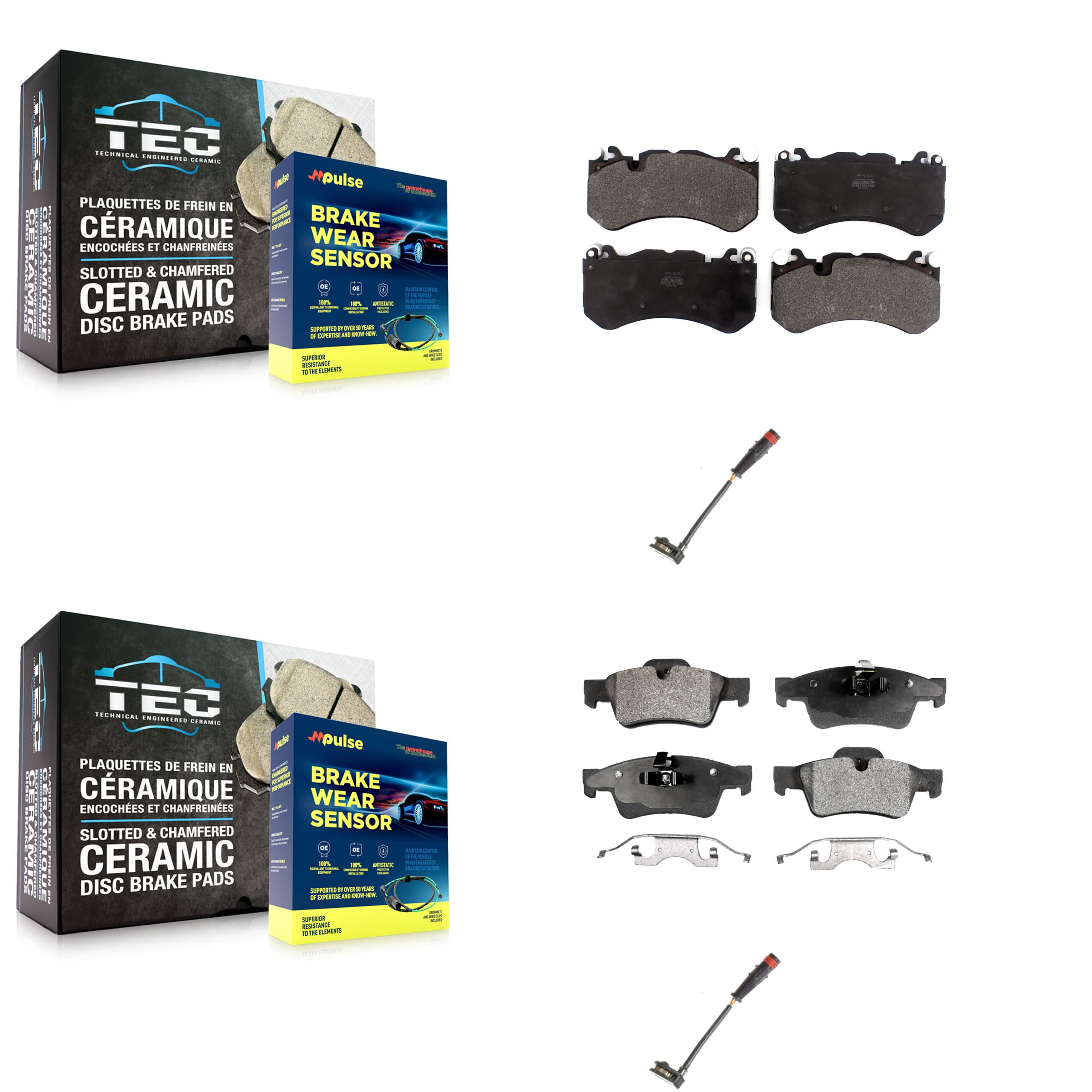 Positive Plus - KPW-100207 - Front and Rear Disc Brake Pad Kits image 1