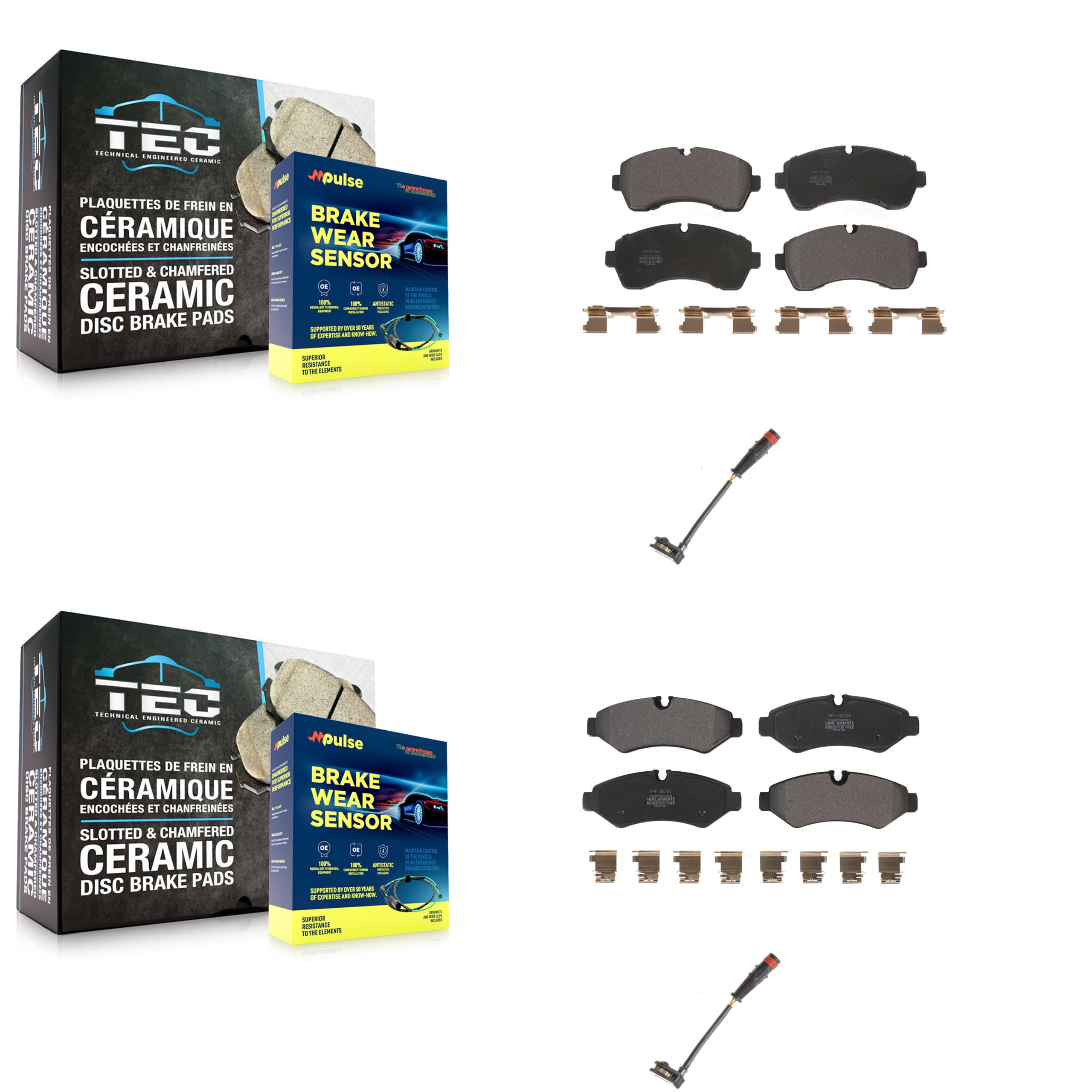 Positive Plus - KPW-100210 - Front and Rear Disc Brake Pad Kits image 1