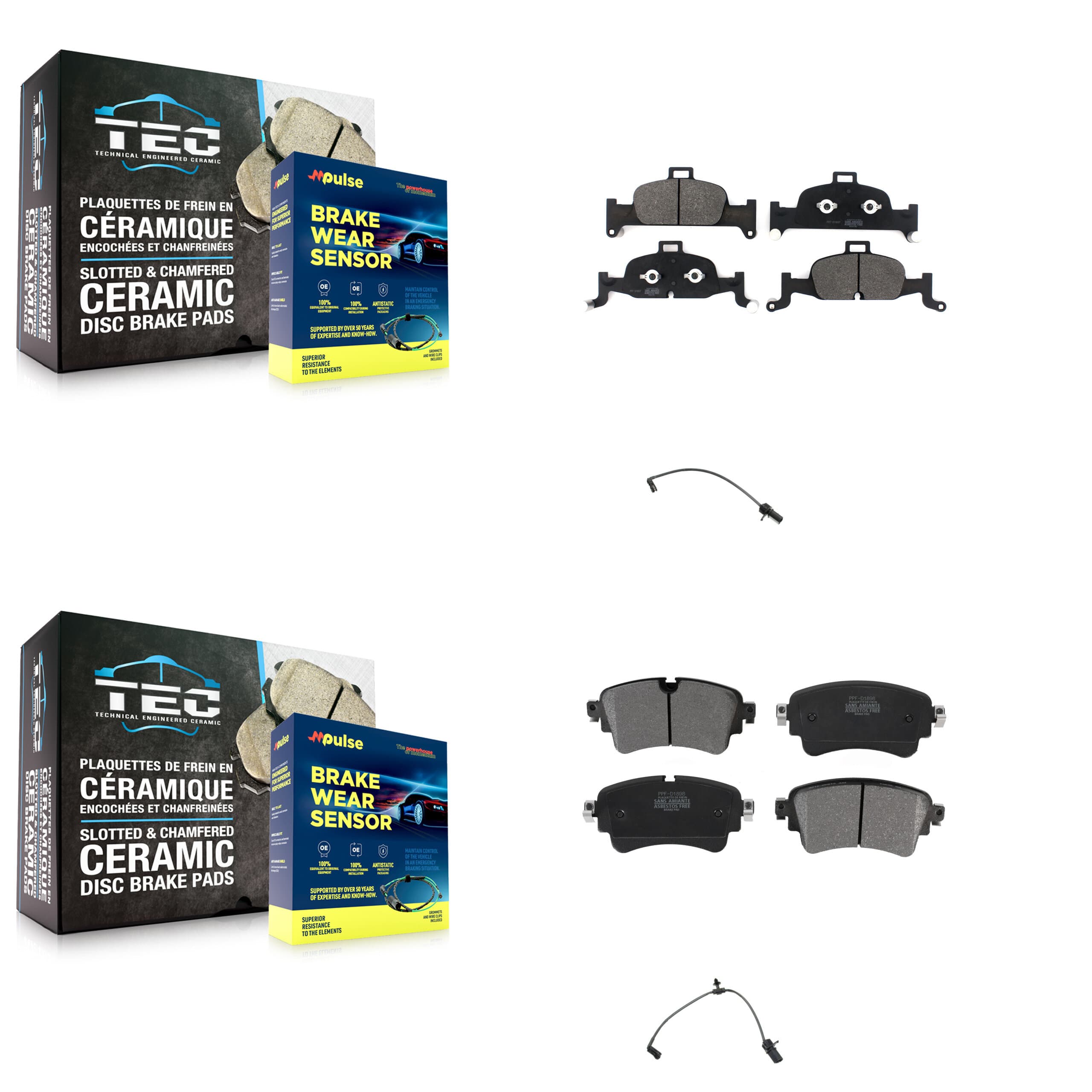 Positive Plus - KPW-100213 - Front and Rear Disc Brake Pad Kits image 1