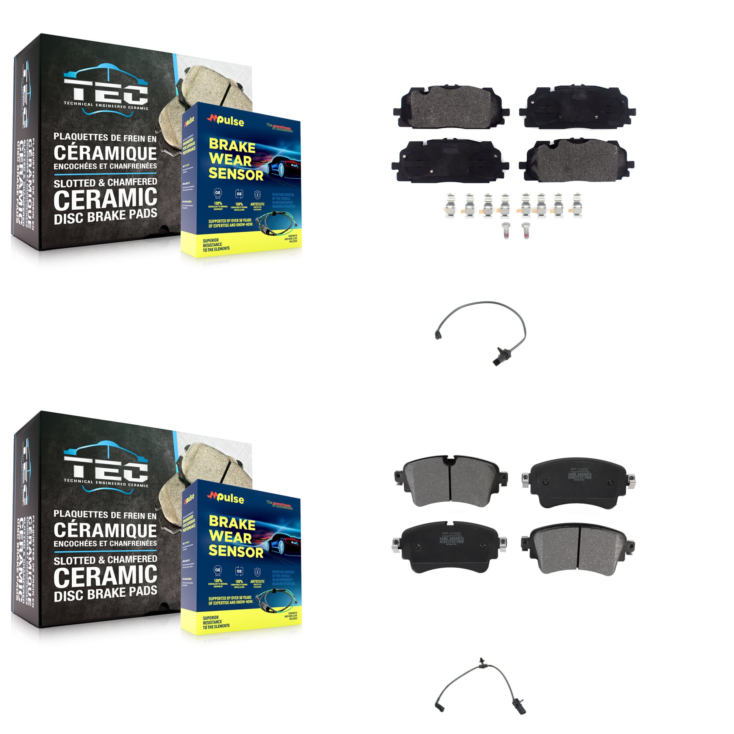 Positive Plus - KPW-100214 - Front and Rear Disc Brake Pad Kits image 1