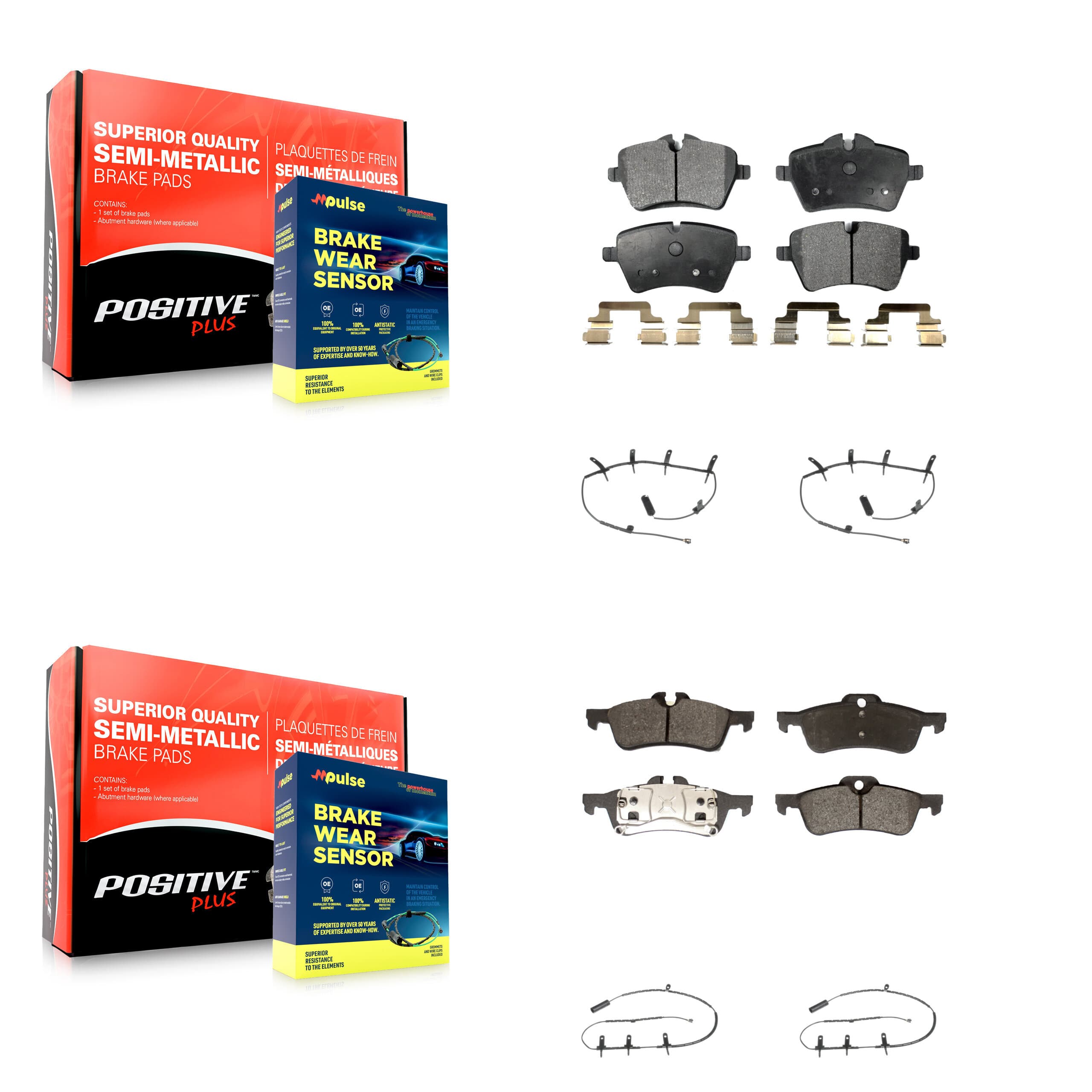 Positive Plus - KPW-100223 - Front and Rear Disc Brake Pad Kits image 1