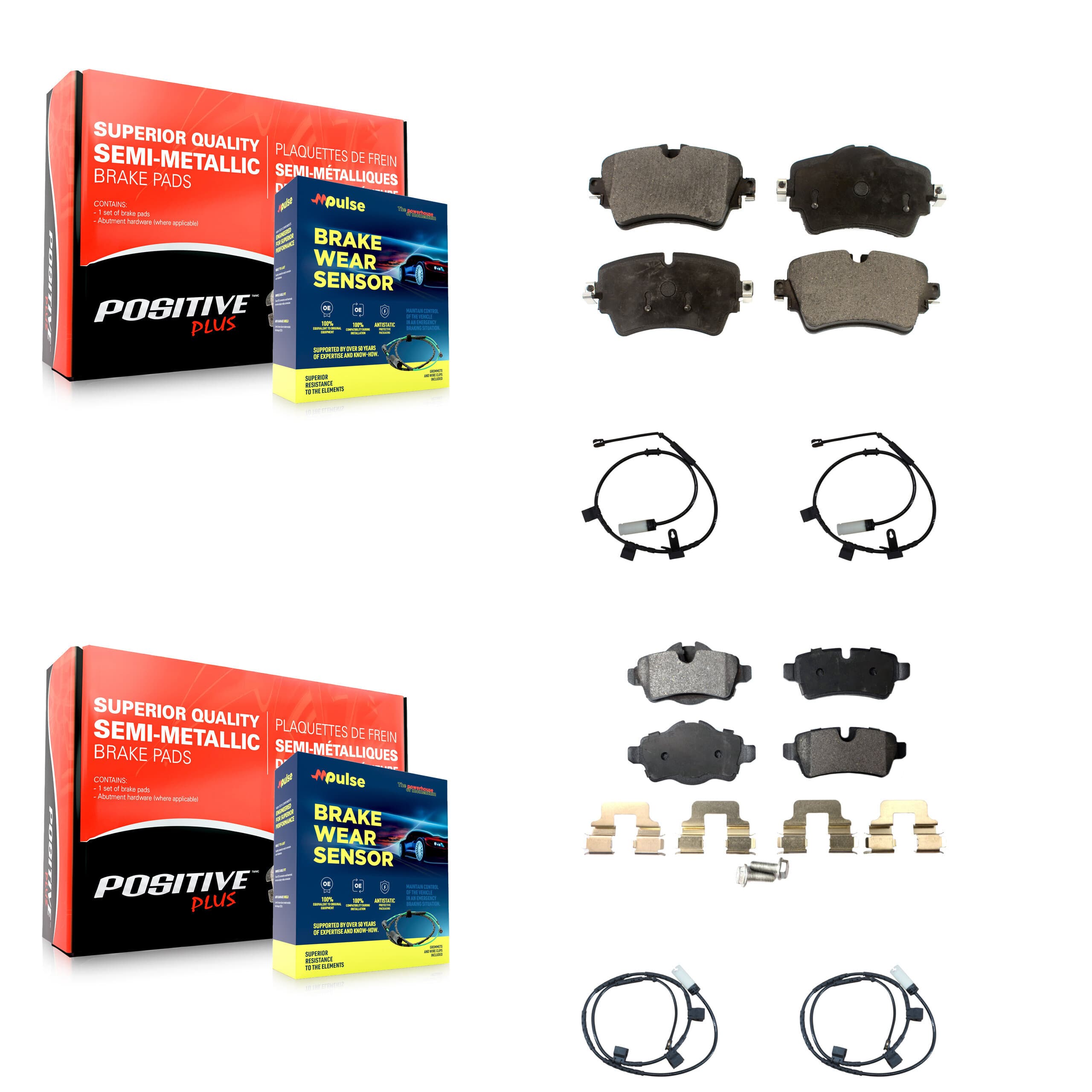 Positive Plus - KPW-100247 - Front and Rear Disc Brake Pad Kits image 1