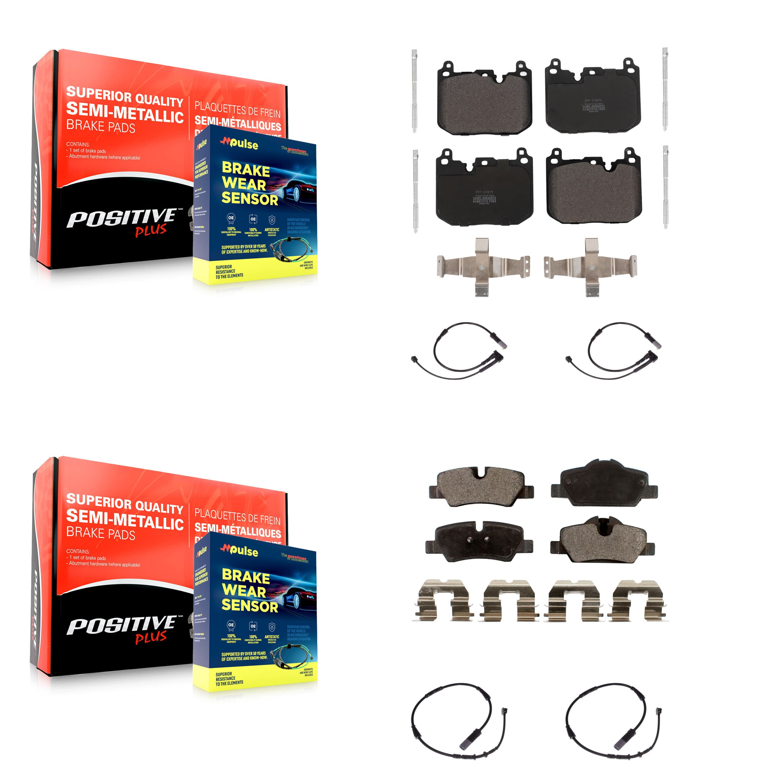 Positive Plus - KPW-100248 - Front and Rear Disc Brake Pad Kits image 1