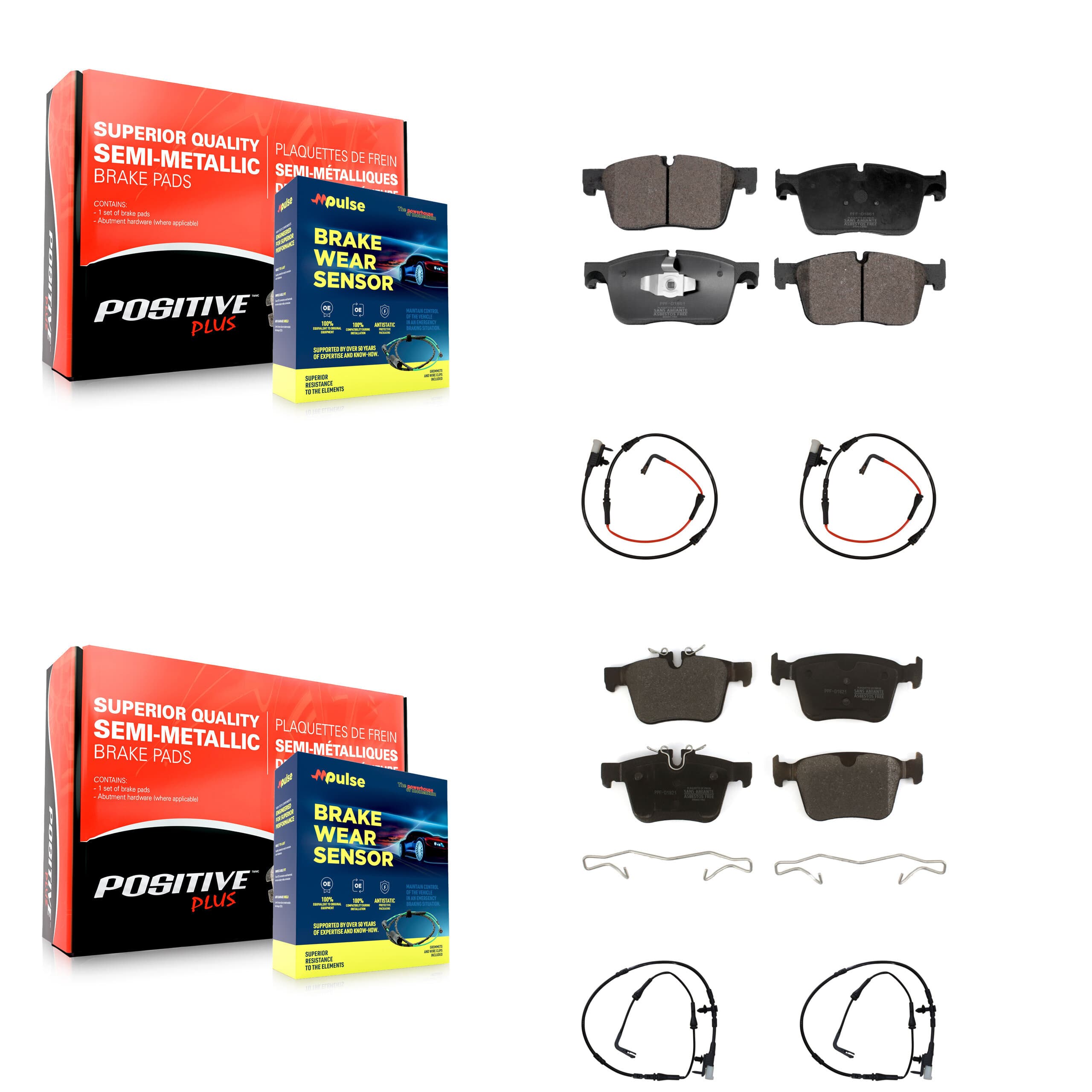 Positive Plus - KPW-100257 - Front and Rear Disc Brake Pad Kits image 1