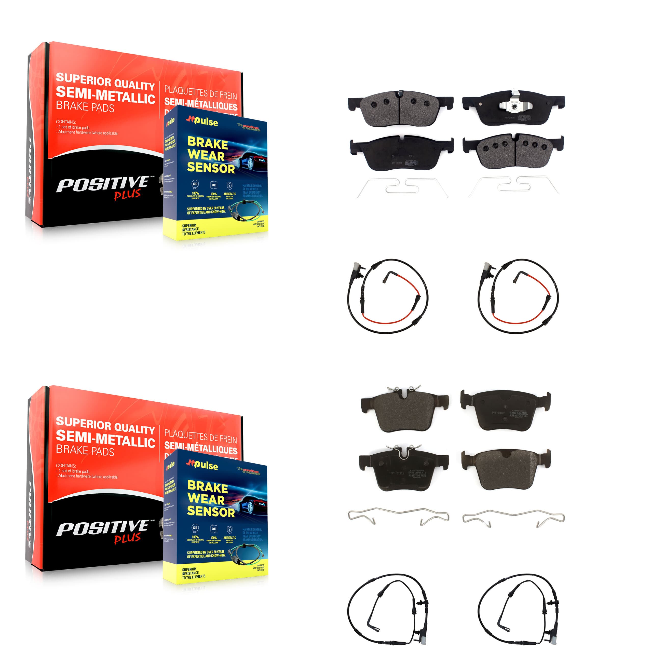 Positive Plus - KPW-100259 - Front and Rear Disc Brake Pad Kits image 1