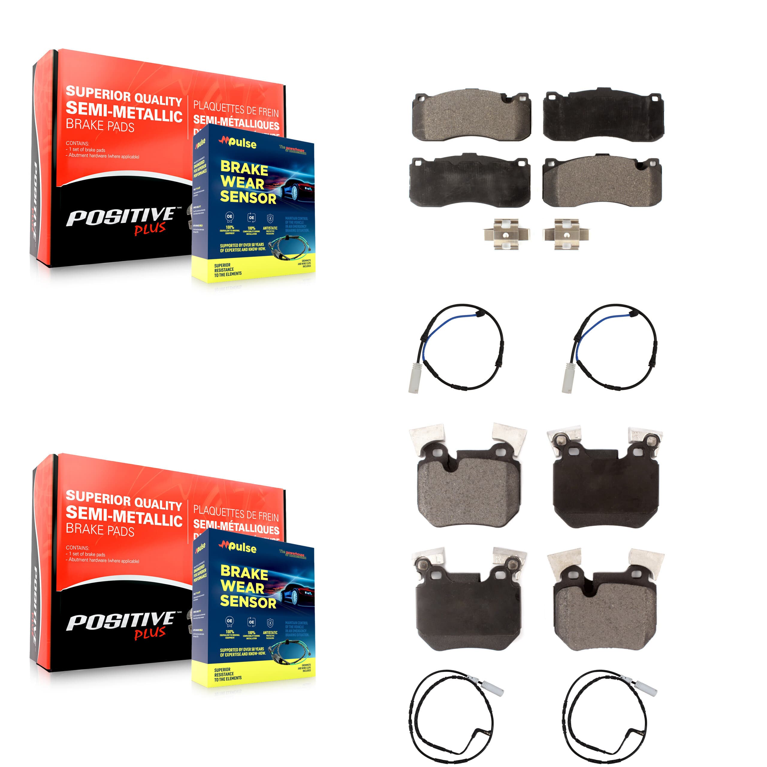 Positive Plus - KPW-100269 - Front and Rear Disc Brake Pad Kits image 1