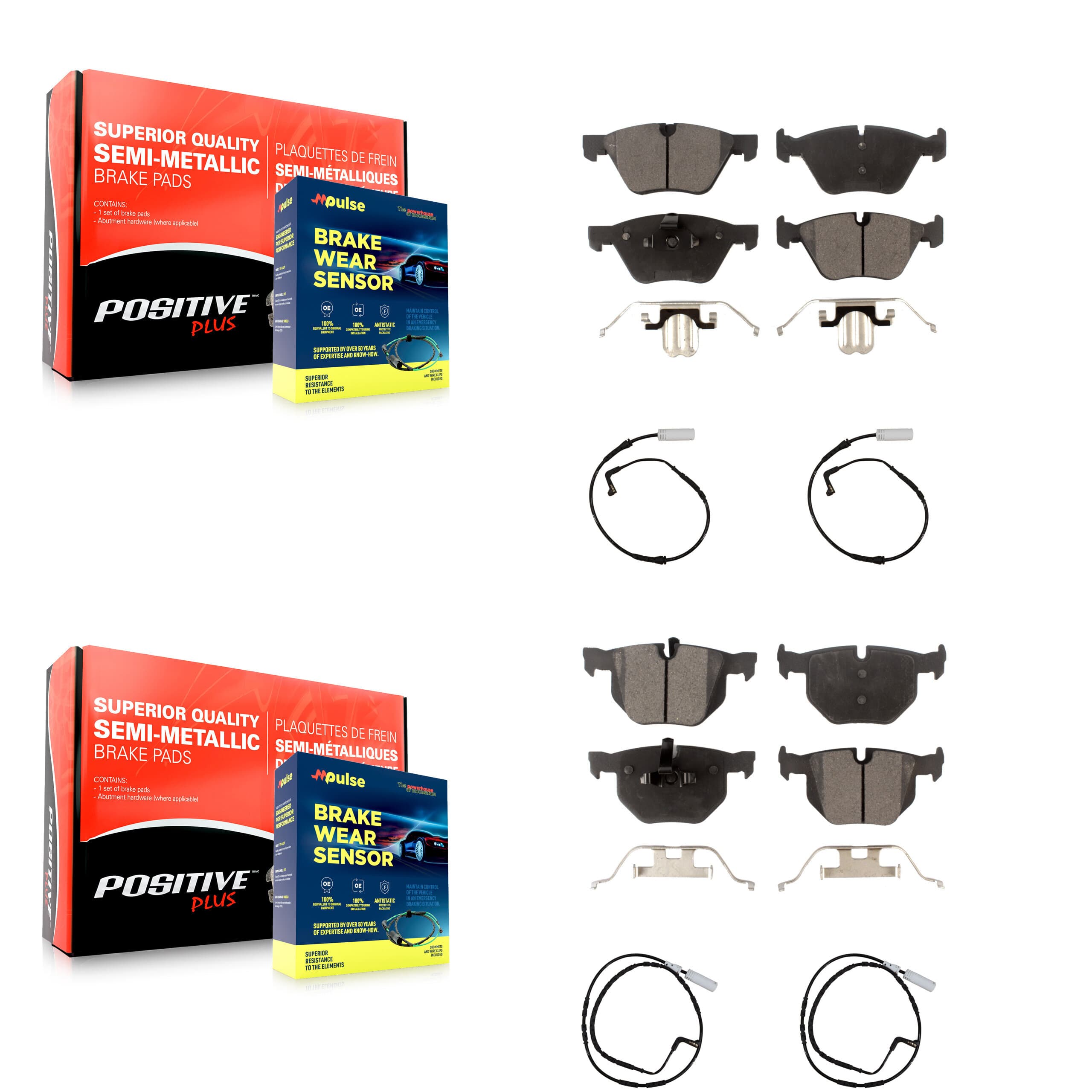 Positive Plus - KPW-100273 - Front and Rear Disc Brake Pad Kits image 1