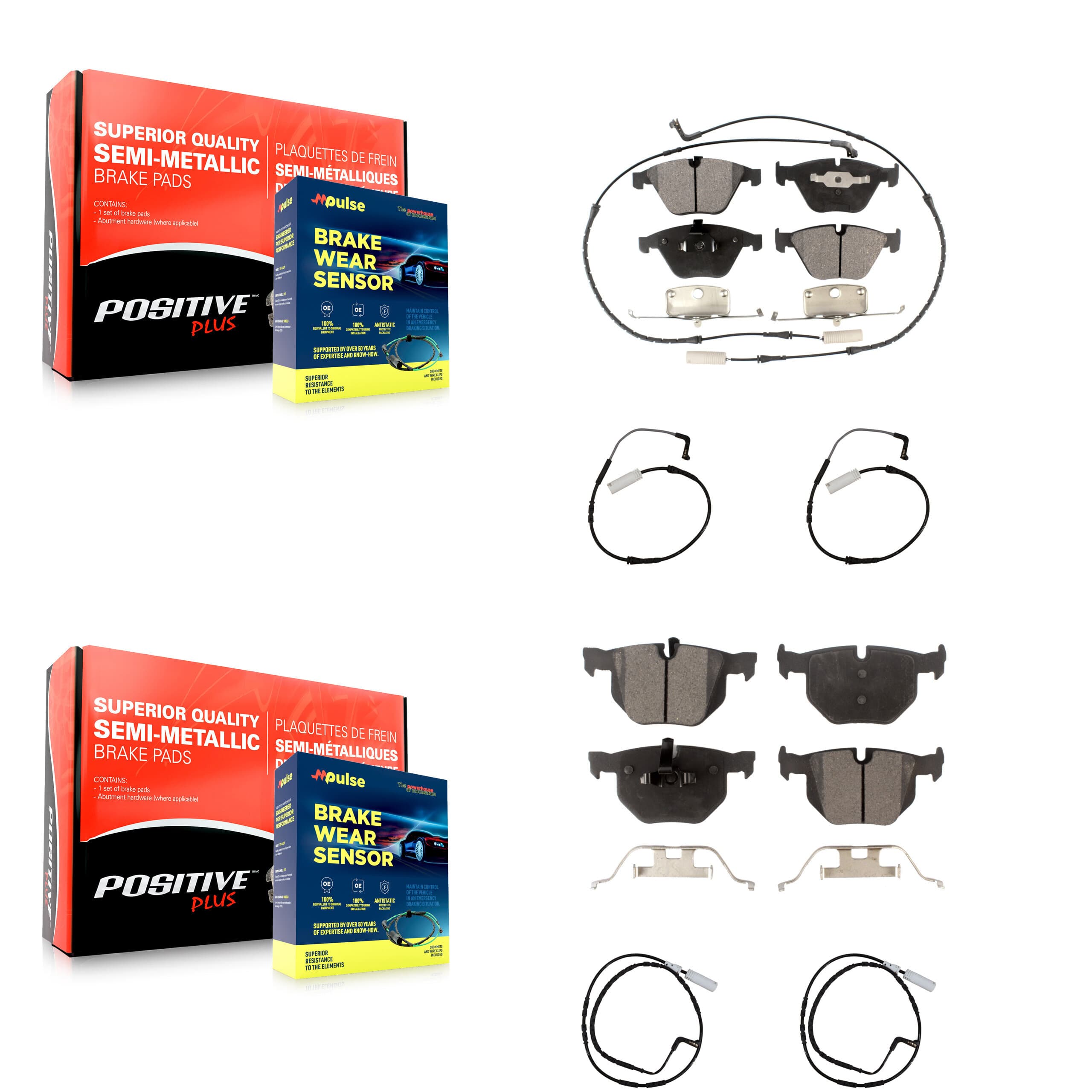 Positive Plus - KPW-100275 - Front and Rear Disc Brake Pad Kits image 1