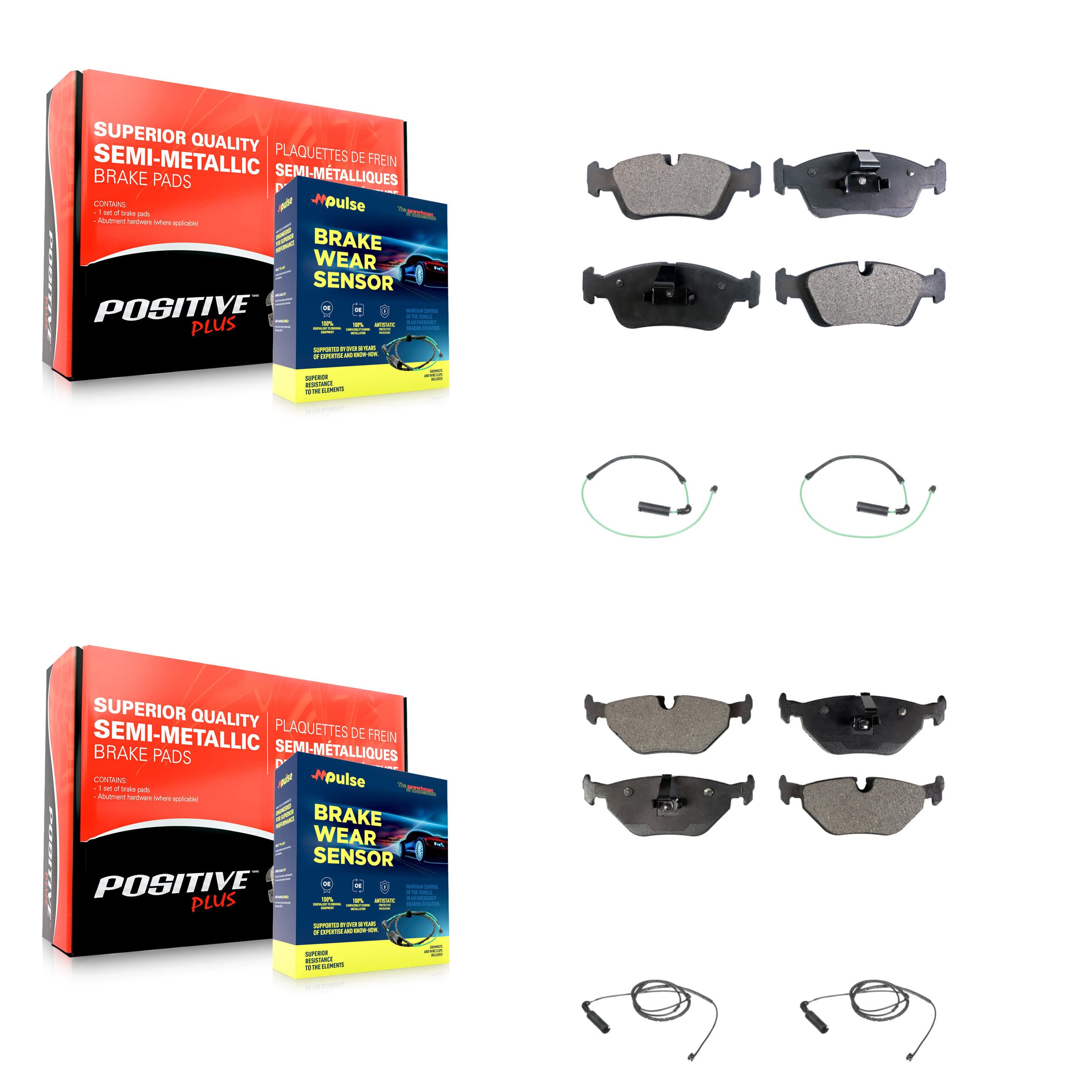 Positive Plus - KPW-100284 - Front and Rear Disc Brake Pad Kits image 1