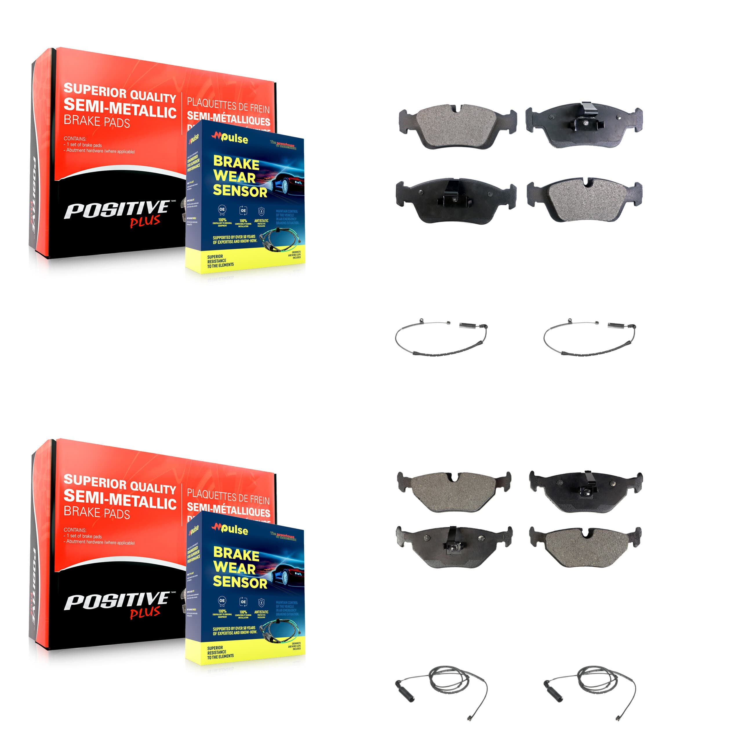 Positive Plus - KPW-100285 - Front and Rear Disc Brake Pad Kits image 1