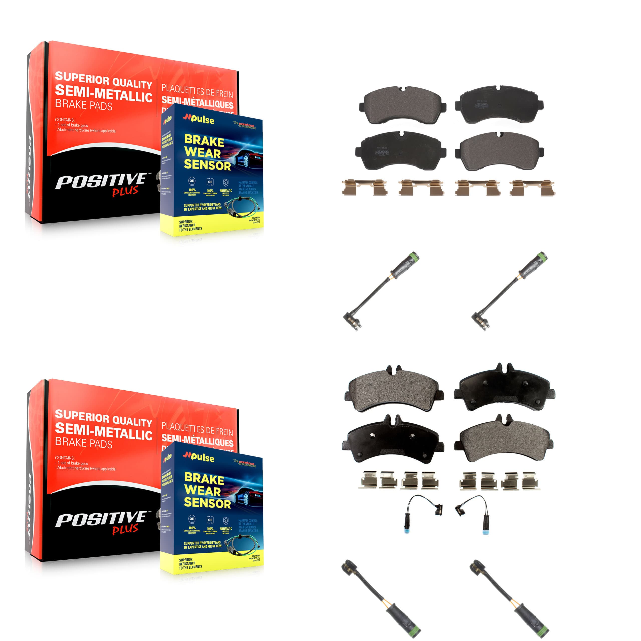Positive Plus - KPW-100298 - Front and Rear Disc Brake Pad Kits image 1