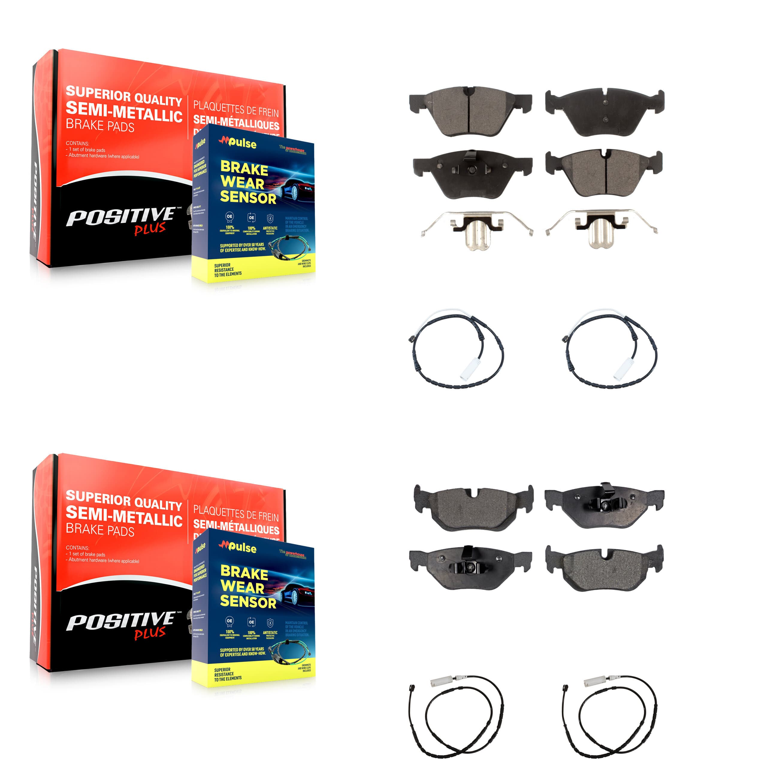 Positive Plus - KPW-100302 - Front and Rear Disc Brake Pad Kits image 1