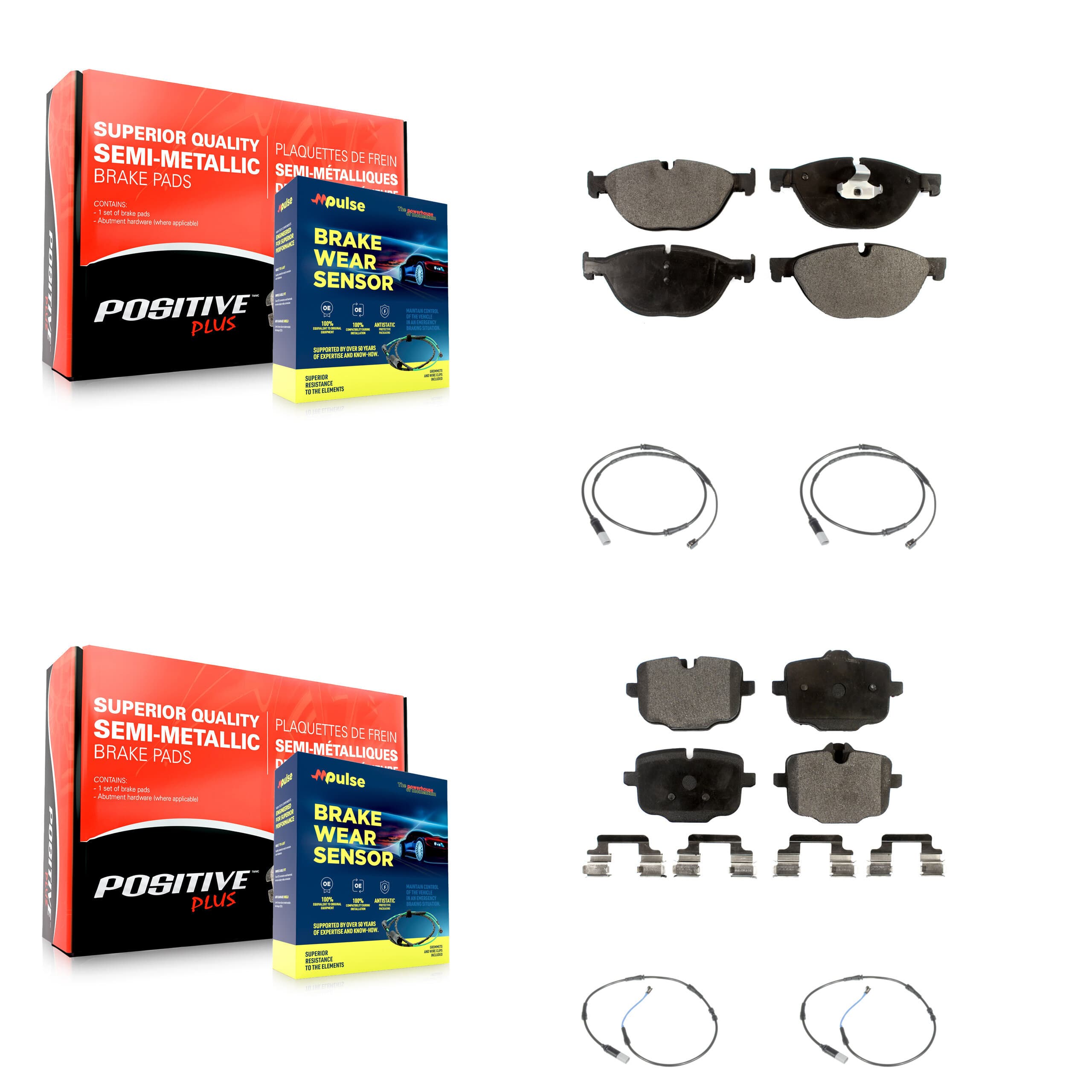 Positive Plus - KPW-100319 - Front and Rear Disc Brake Pad Kits image 1