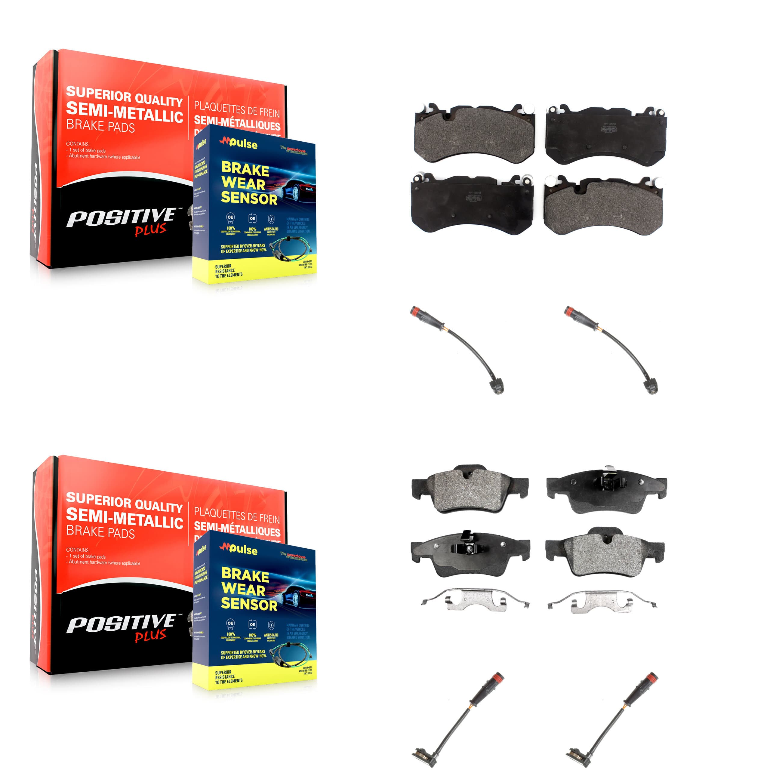 Positive Plus - KPW-100330 - Front and Rear Disc Brake Pad Kits image 1