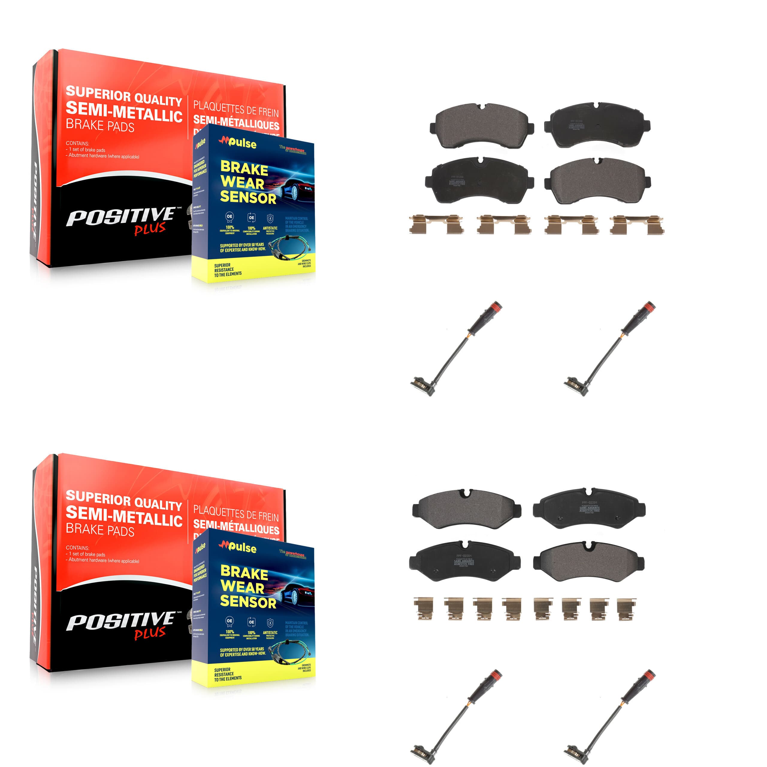 Positive Plus - KPW-100334 - Front and Rear Disc Brake Pad Kits image 1