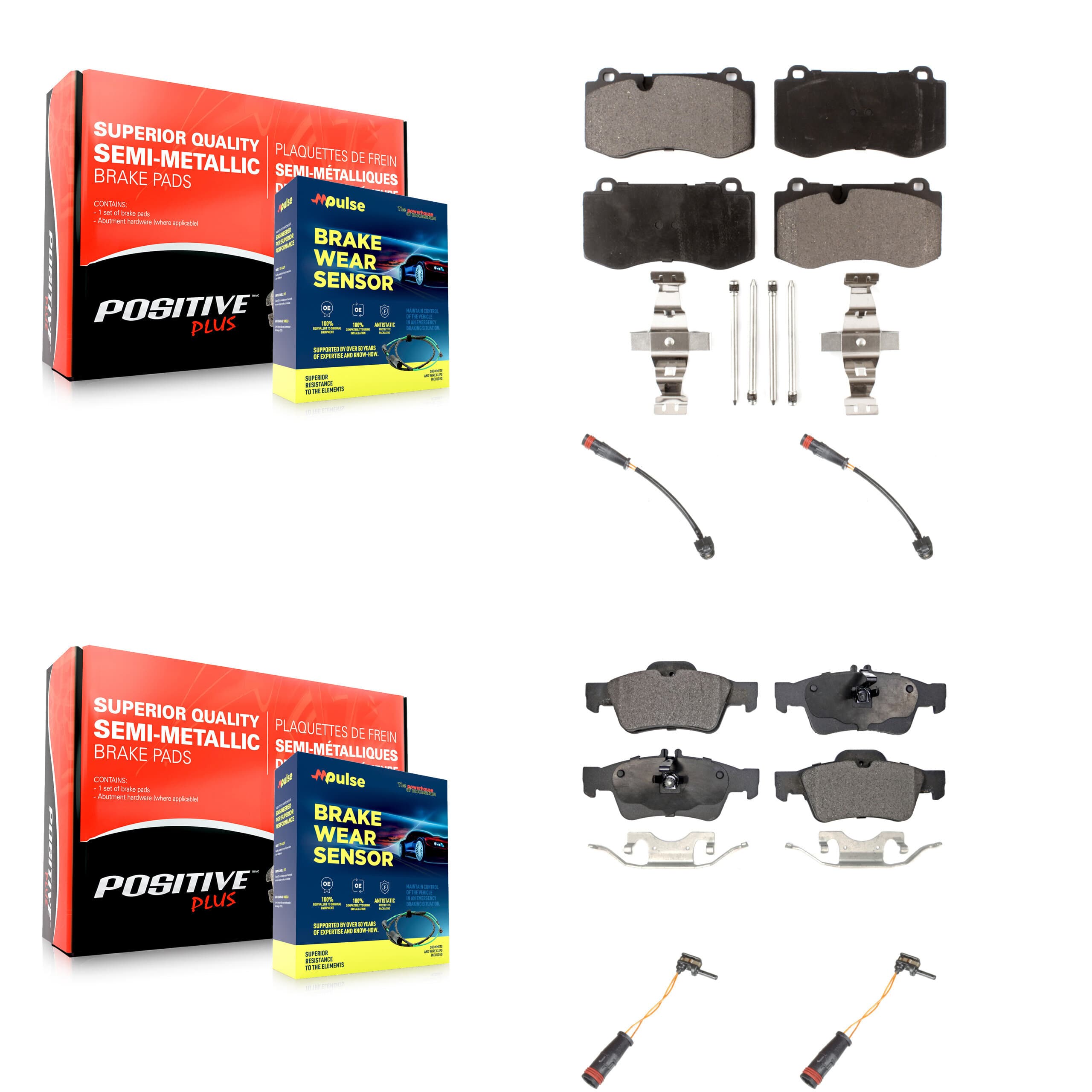 Positive Plus - KPW-100351 - Front and Rear Disc Brake Pad Kits image 1