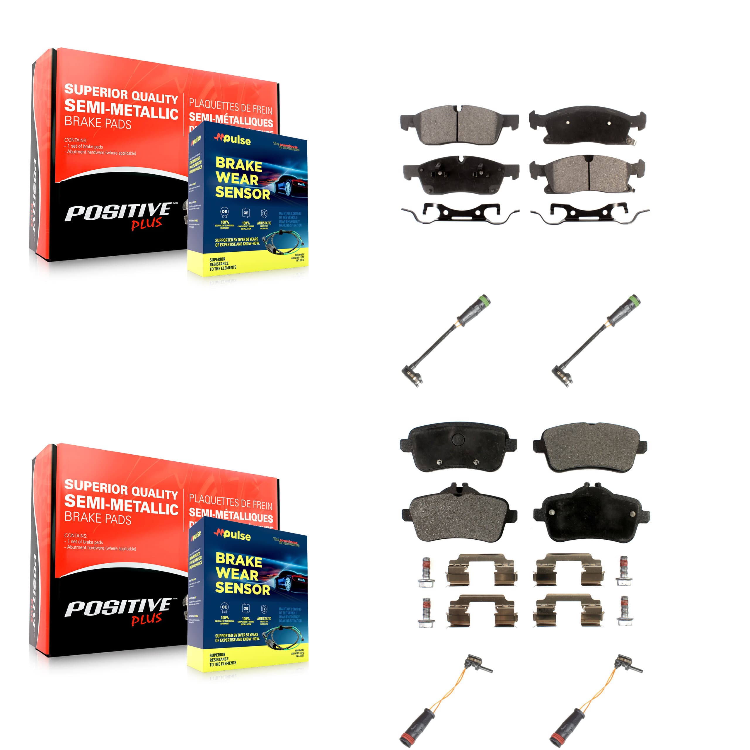 Positive Plus - KPW-100354 - Front and Rear Disc Brake Pad Kits image 1