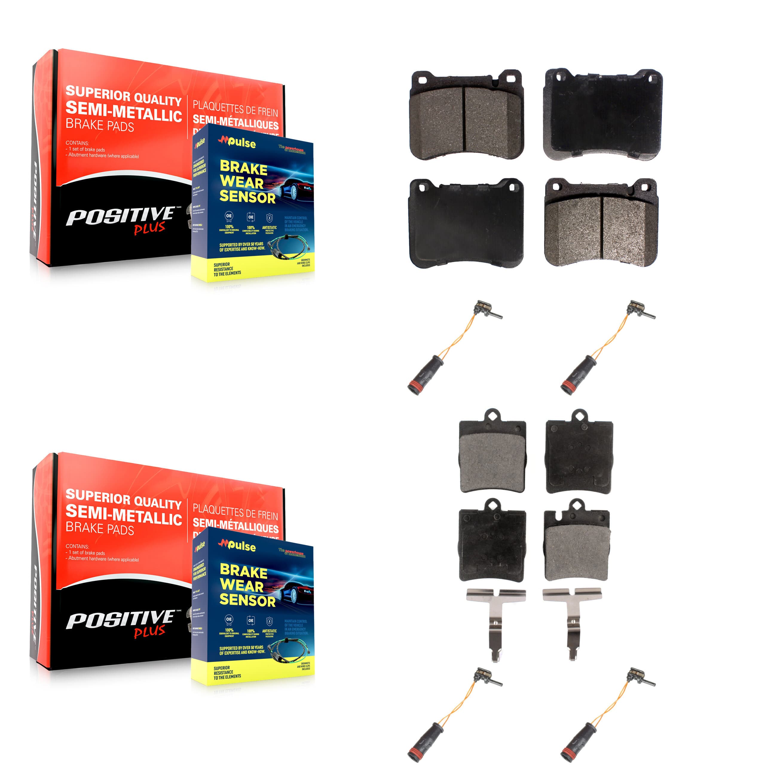 Positive Plus - KPW-100359 - Front and Rear Disc Brake Pad Kits image 1