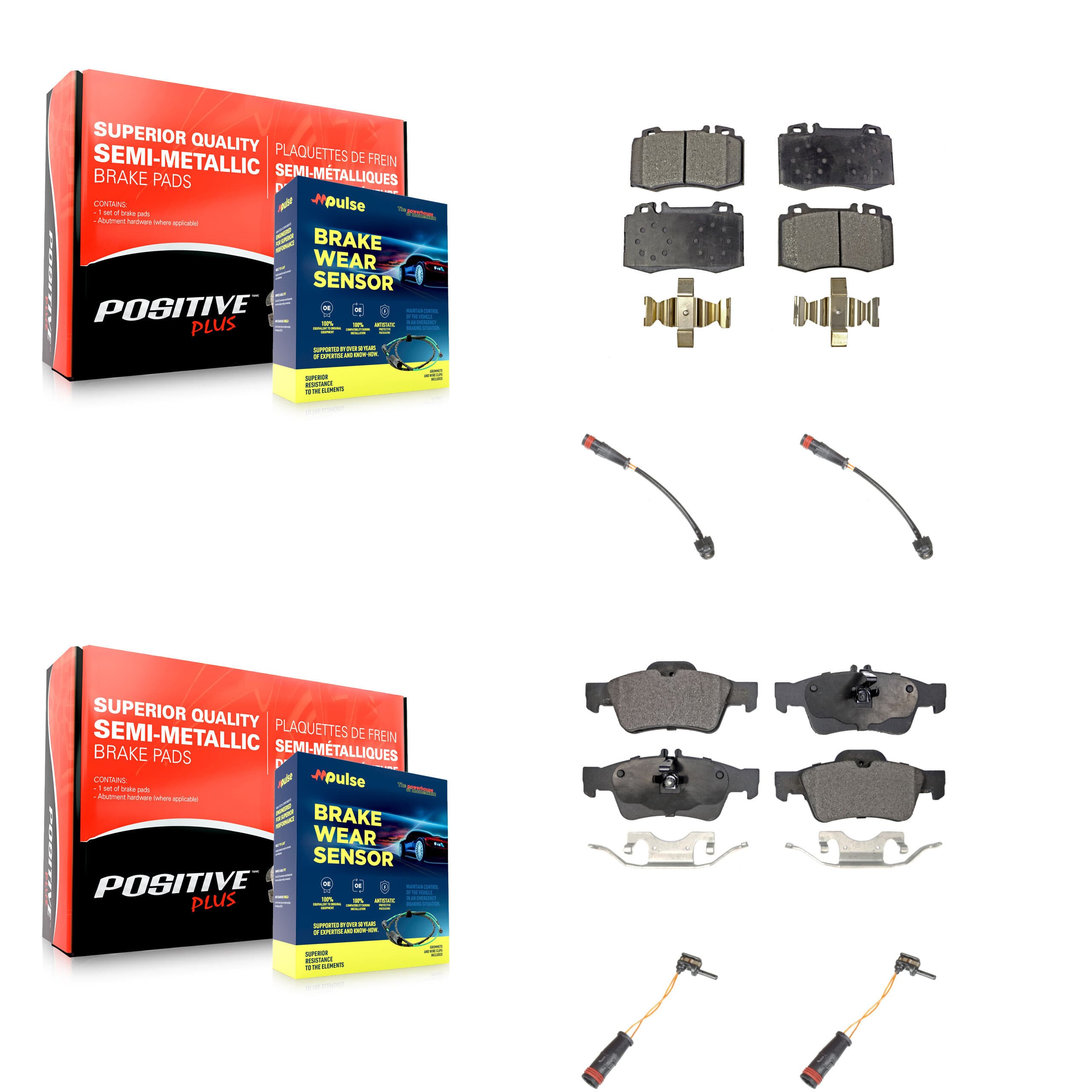 Positive Plus - KPW-100362 - Front and Rear Disc Brake Pad Kits image 1