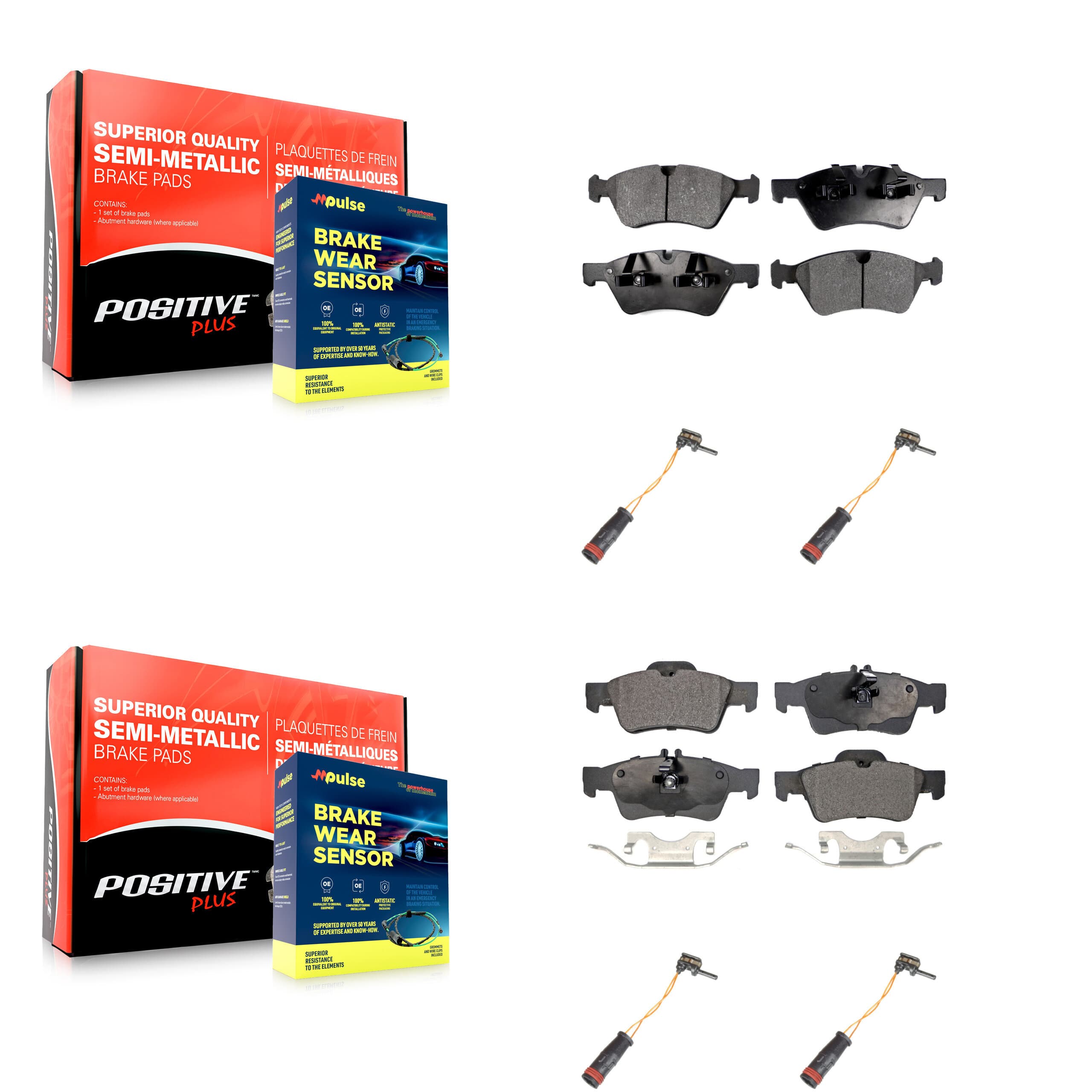 Positive Plus - KPW-100364 - Front and Rear Disc Brake Pad Kits image 1