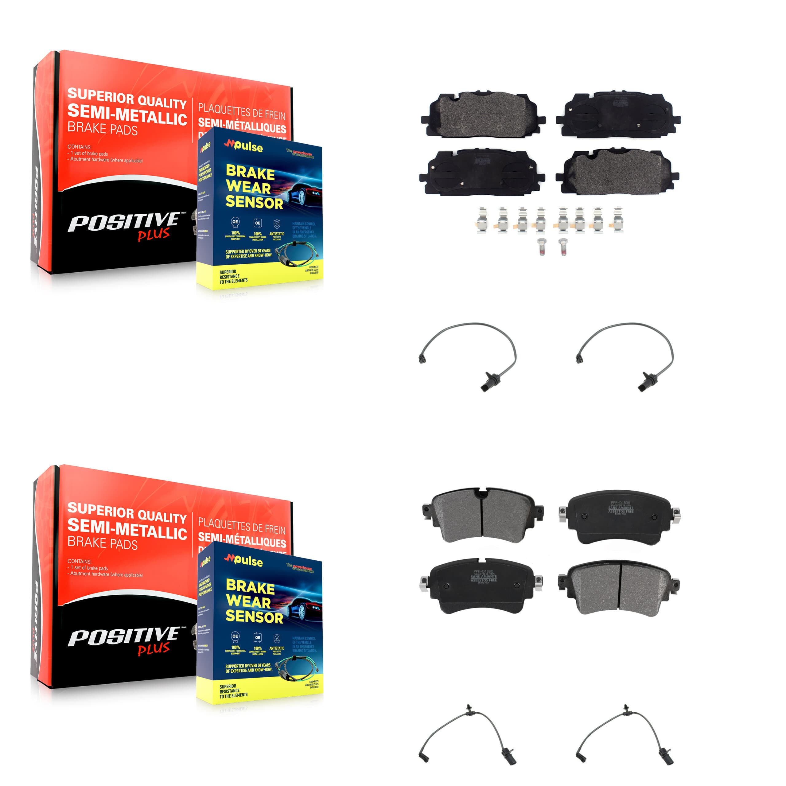 Positive Plus - KPW-100371 - Front and Rear Disc Brake Pad Kits image 1
