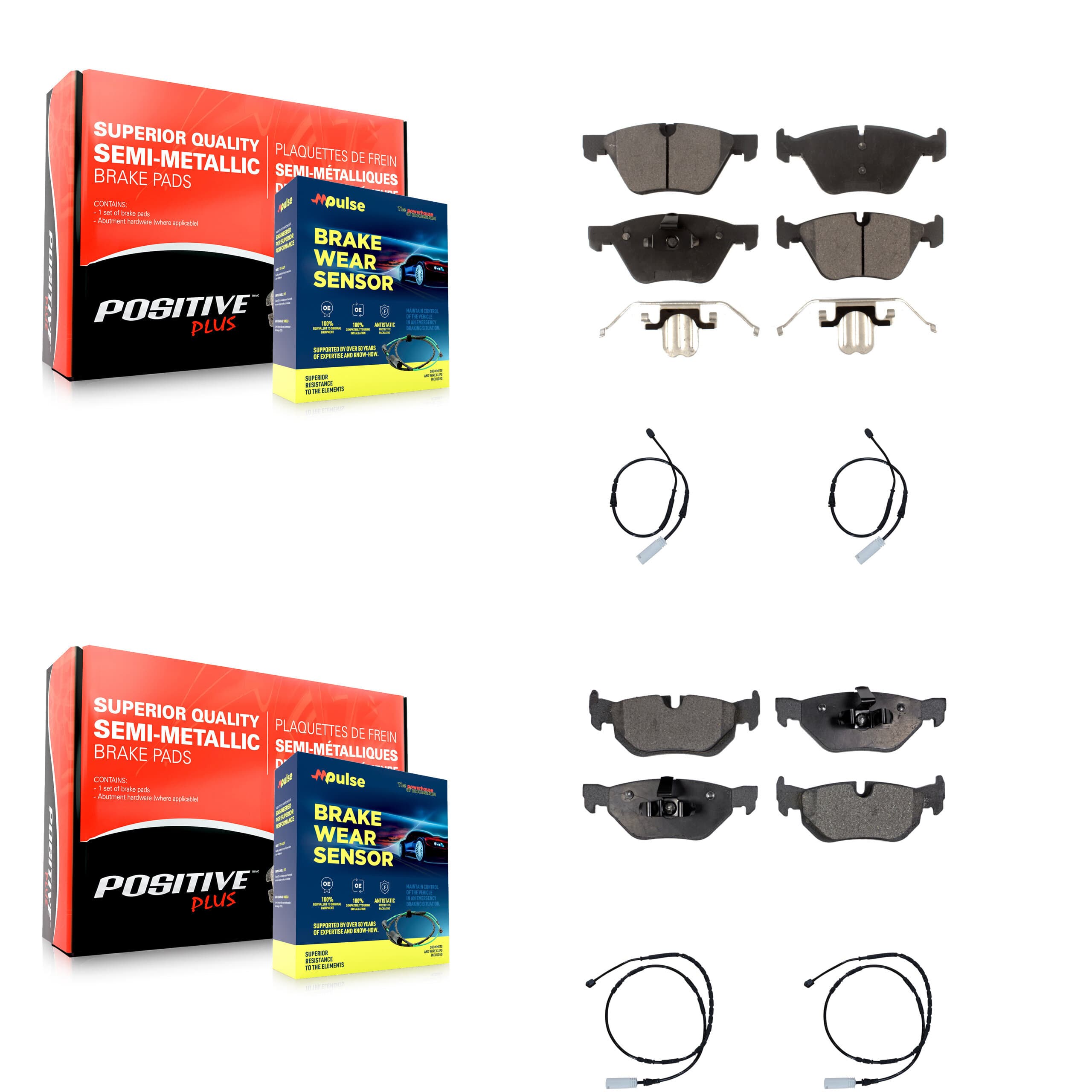 Positive Plus - KPW-100379 - Front and Rear Disc Brake Pad Kits image 1