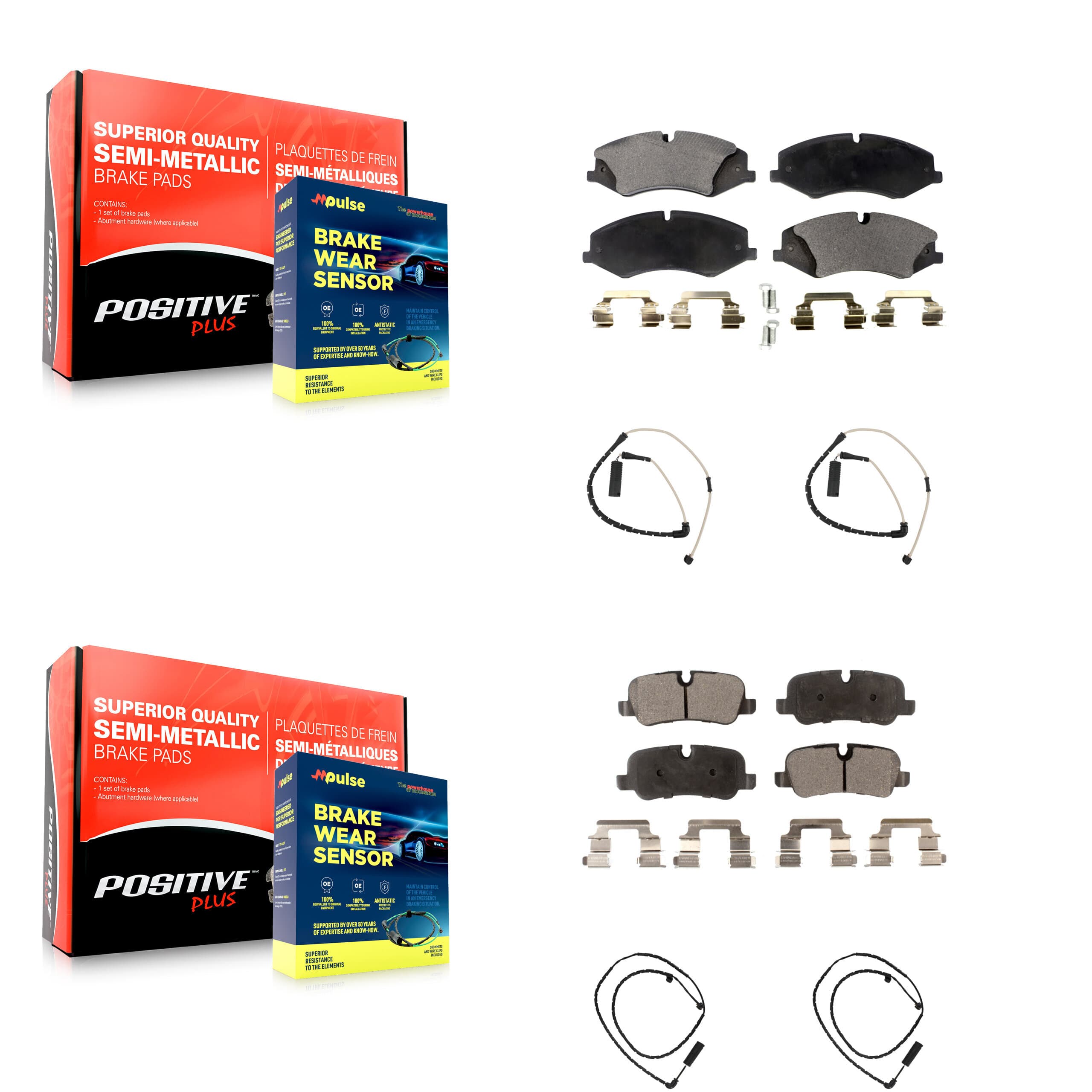 Positive Plus - KPW-100392 - Front and Rear Disc Brake Pad Kits image 1