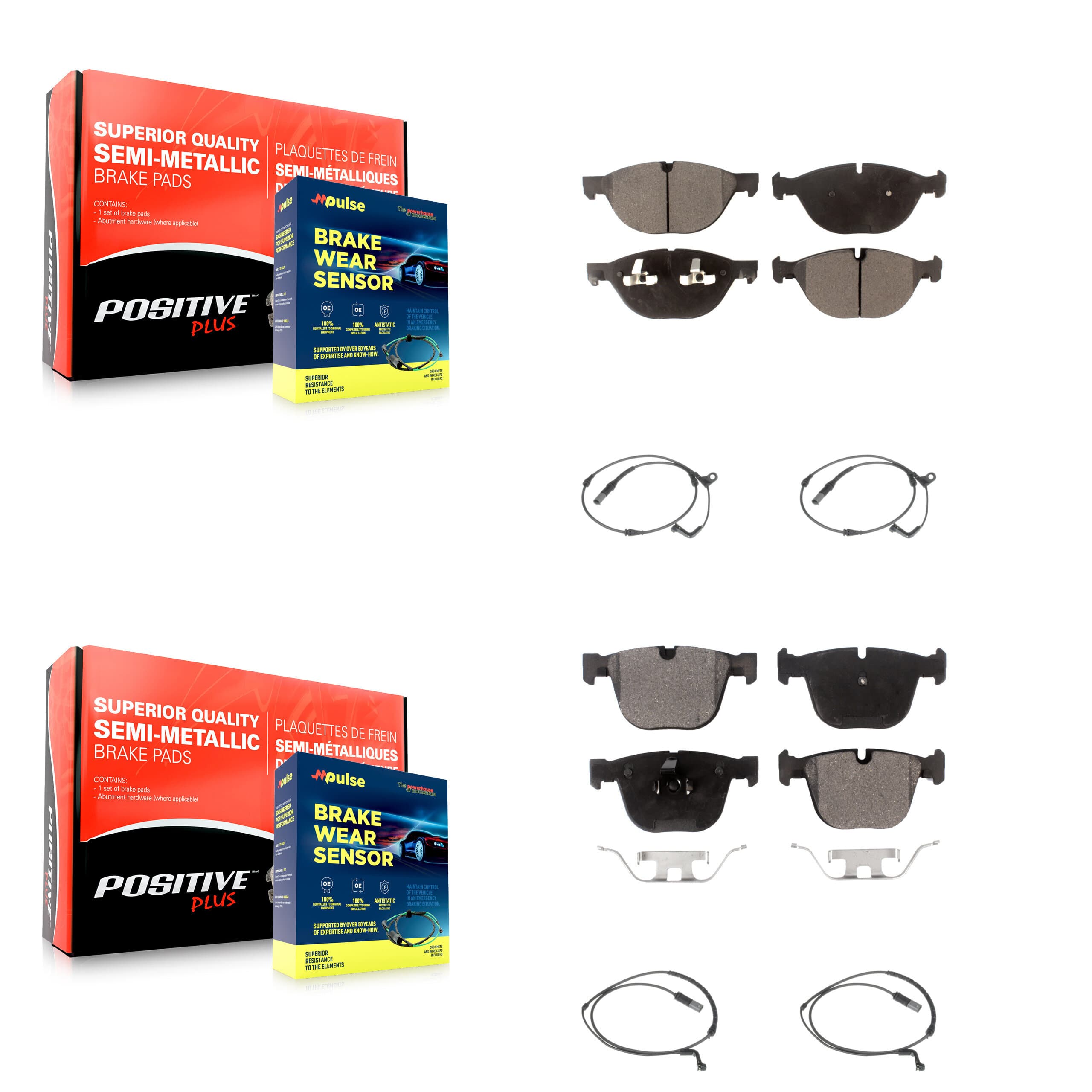 Positive Plus - KPW-100402 - Front and Rear Disc Brake Pad Kits image 1