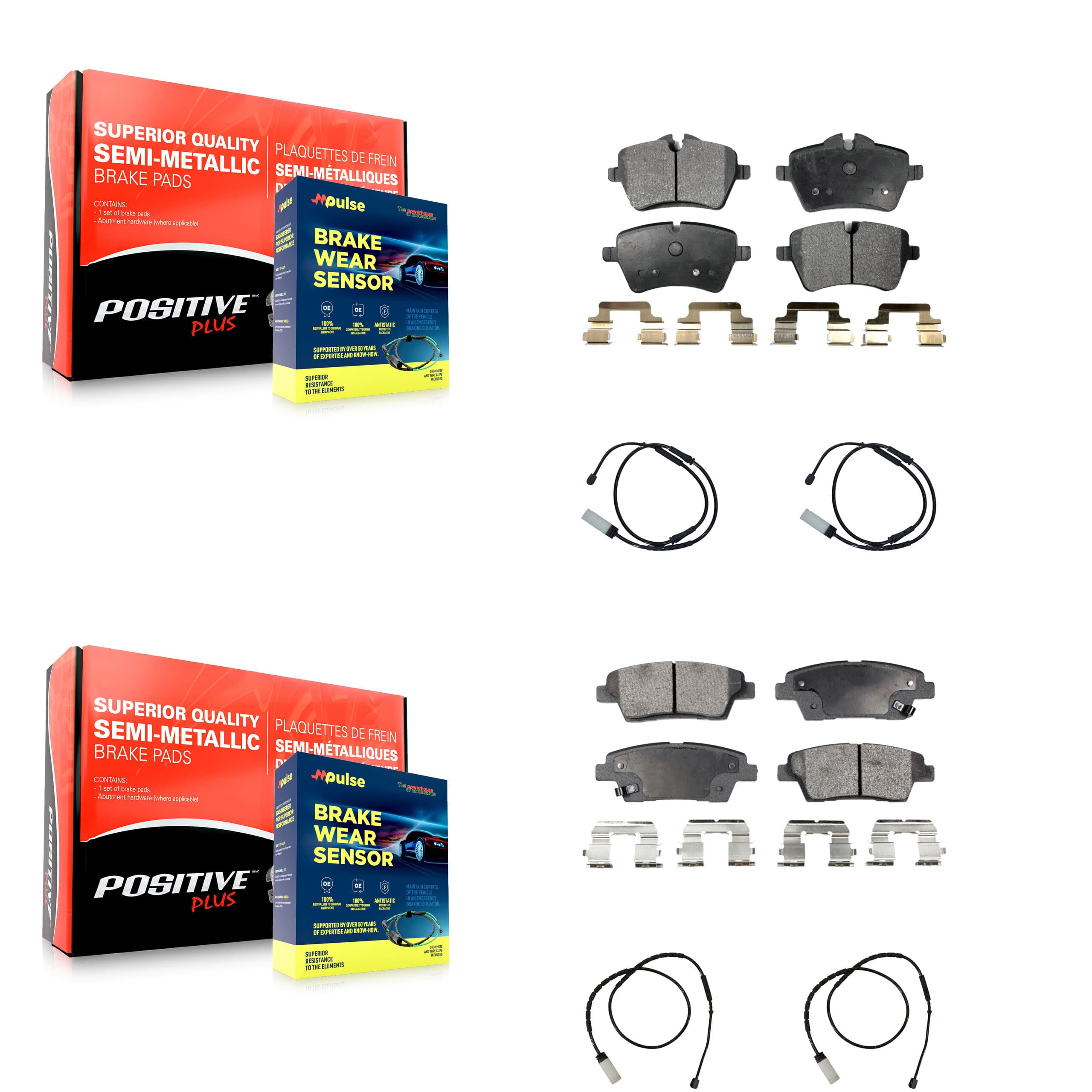 Positive Plus - KPW-100420 - Front and Rear Disc Brake Pad Kits image 1
