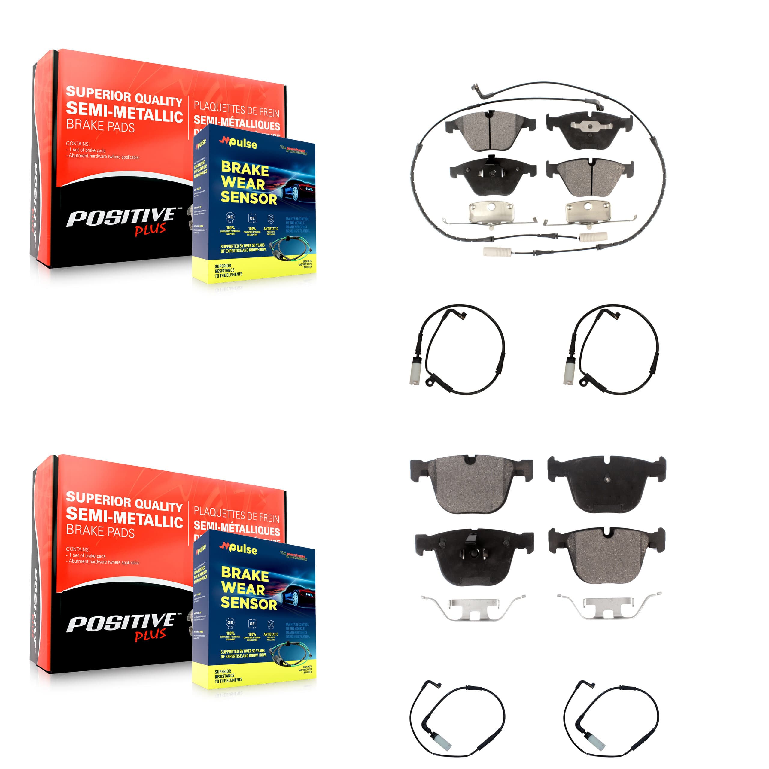 Positive Plus - KPW-100429 - Front and Rear Disc Brake Pad Kits image 1