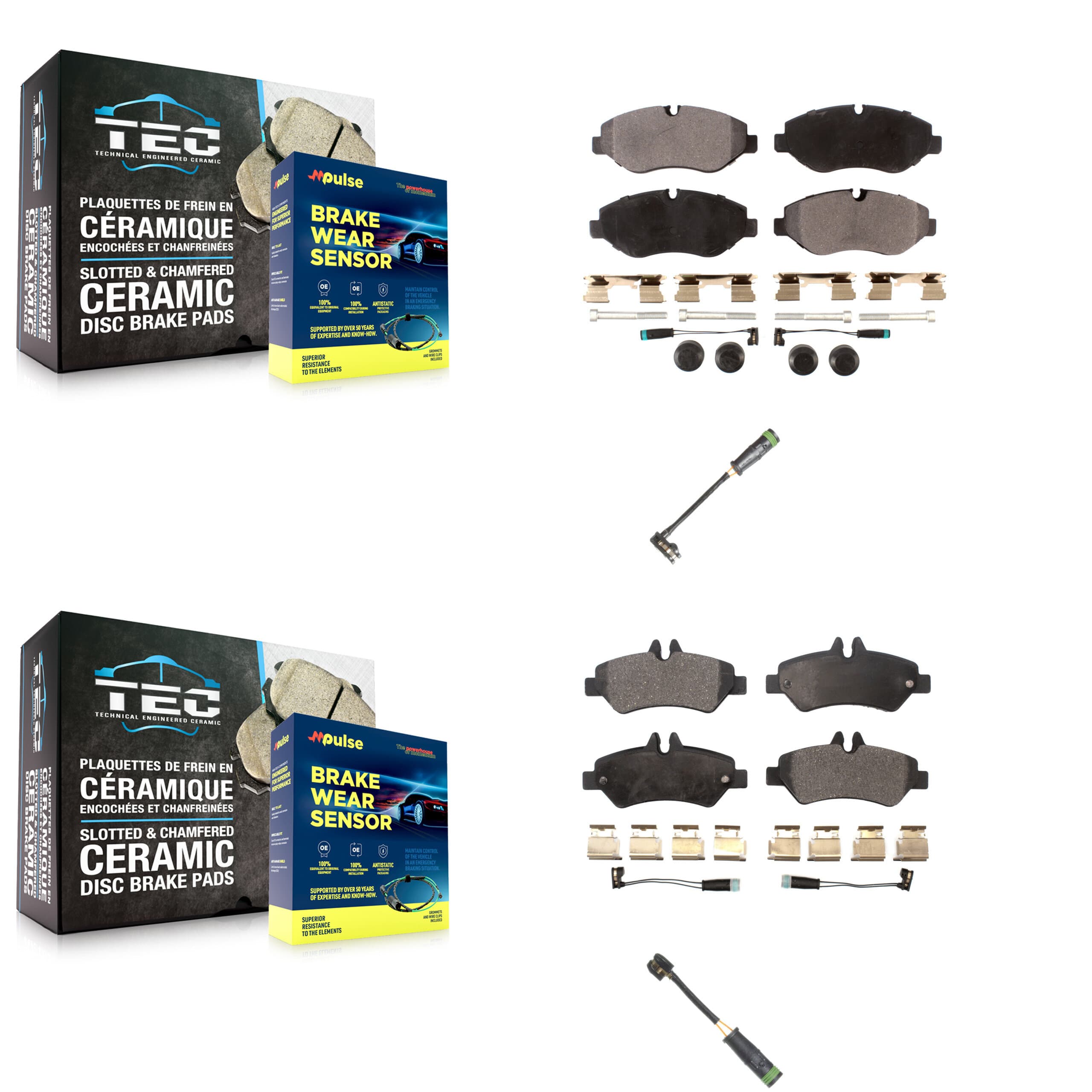 Positive Plus - KPW-101252 - Front and Rear Disc Brake Pad Kits image 1