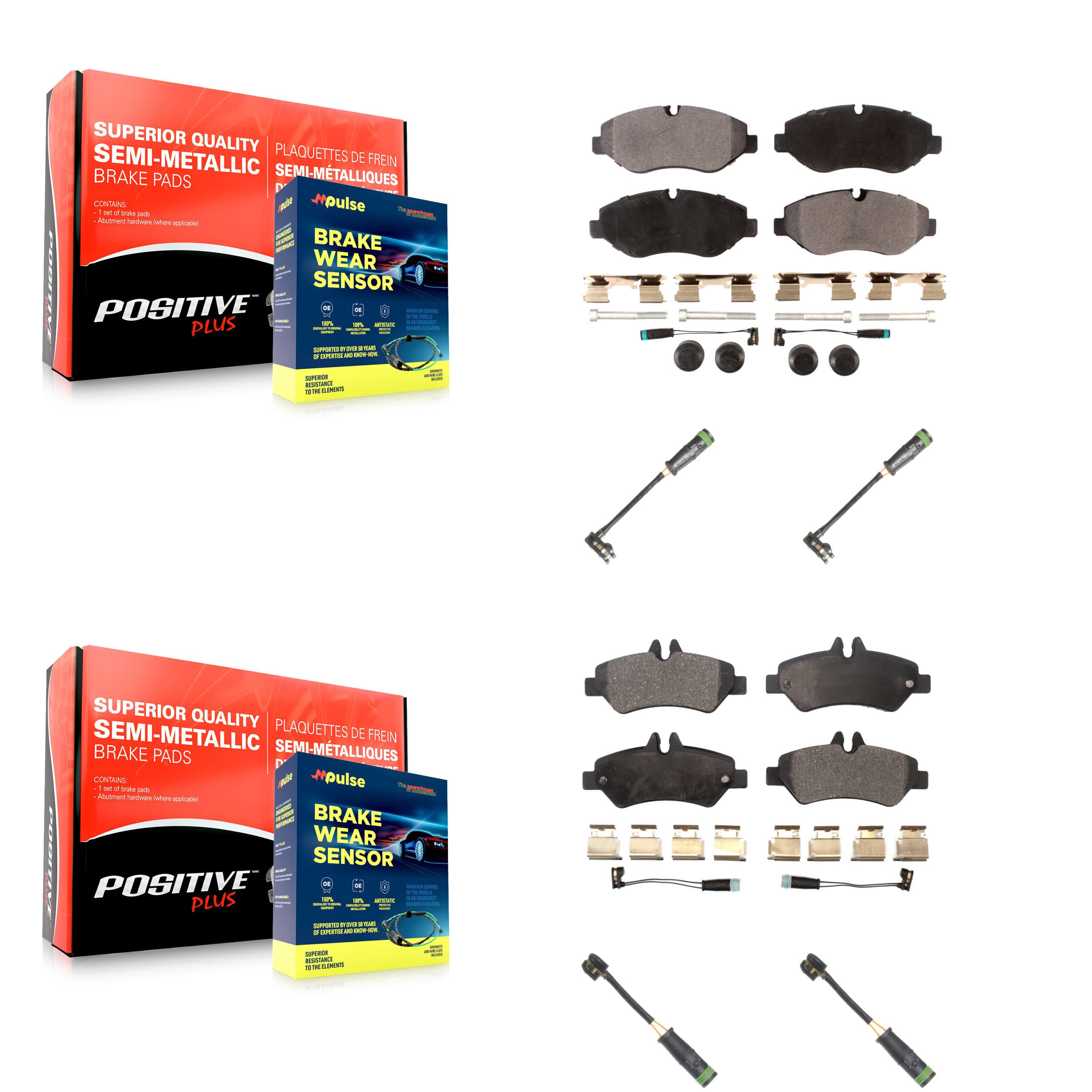 Positive Plus - KPW-101265 - Front and Rear Disc Brake Pad Kits image 1