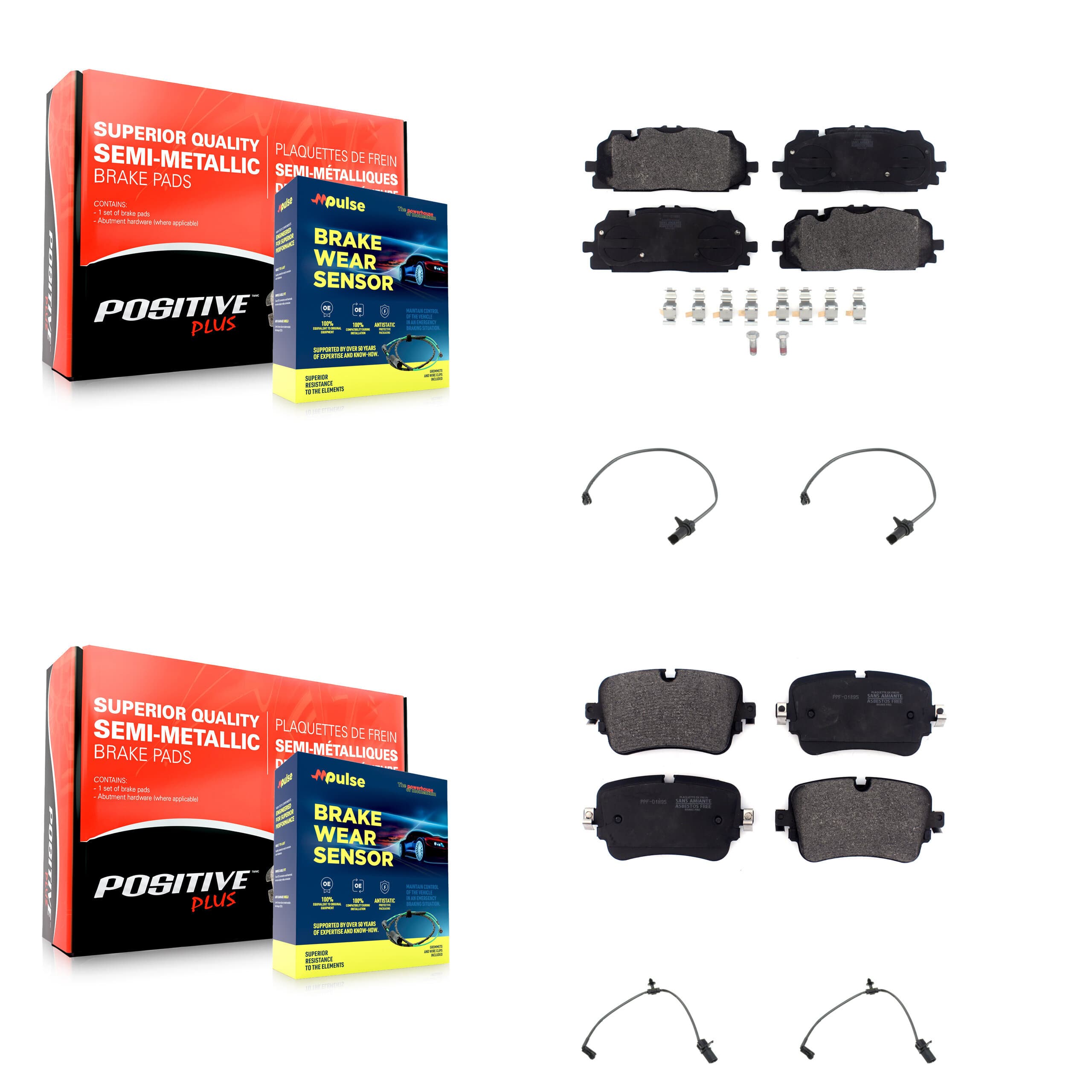 Positive Plus - KPW-101268 - Front and Rear Disc Brake Pad Kits image 1