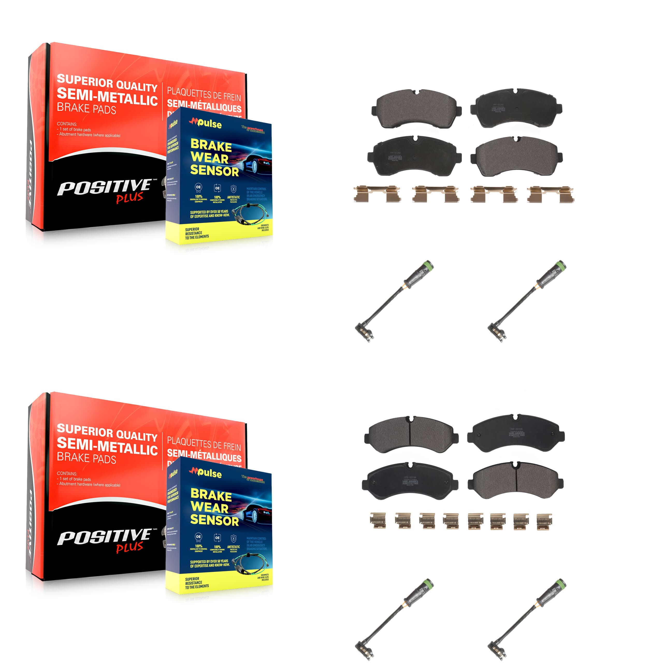 Positive Plus - KPW-101274 - Front and Rear Disc Brake Pad Kits image 1