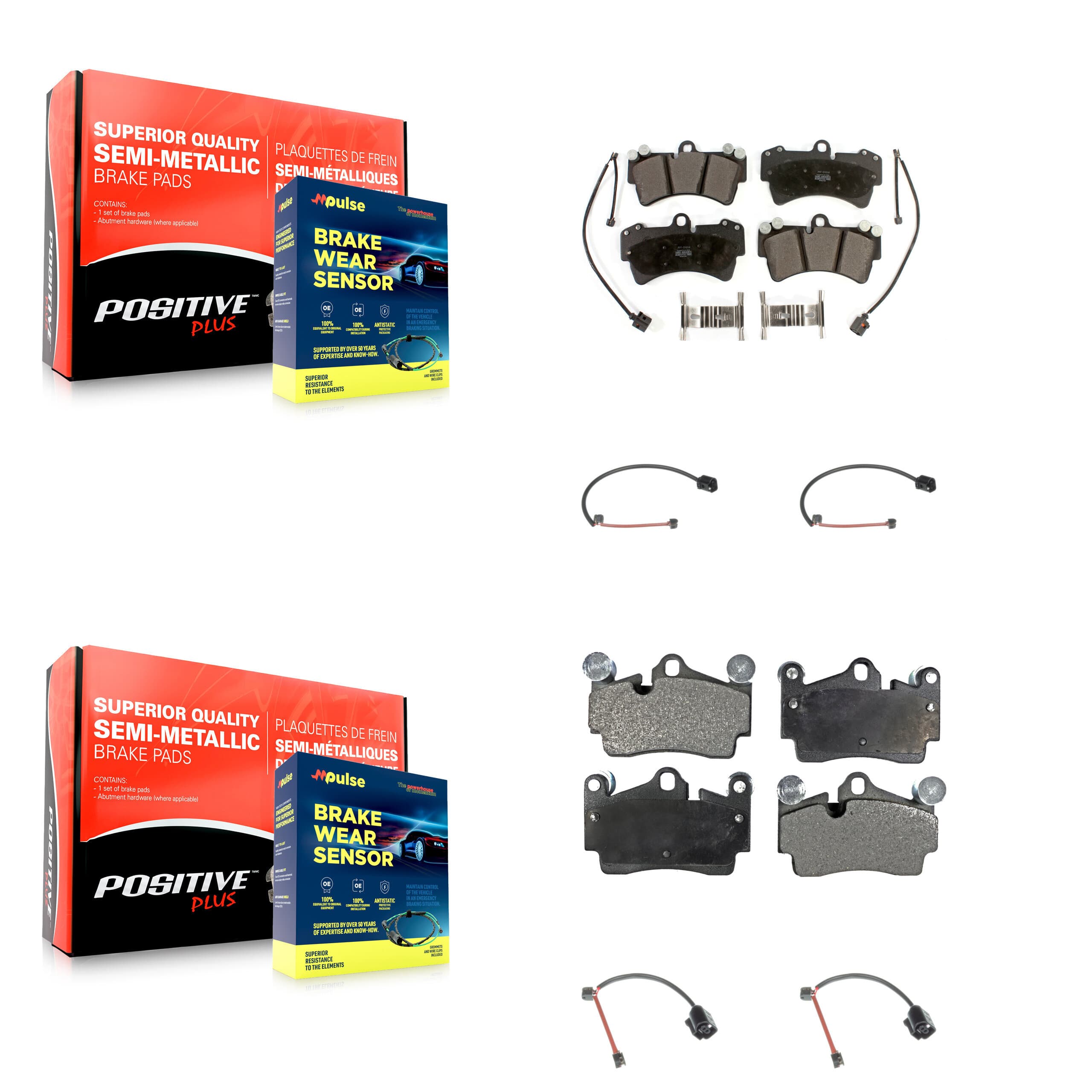 Positive Plus - KPW-101355 - Front and Rear Disc Brake Pad Kits image 1