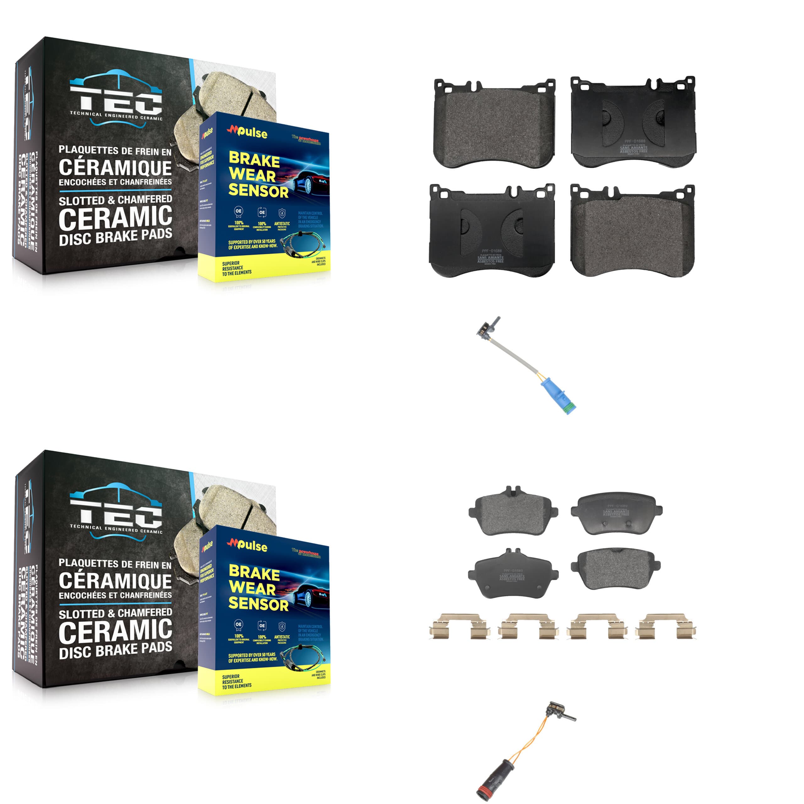 Positive Plus - KPW-101360 - Front and Rear Disc Brake Pad Kits image 1