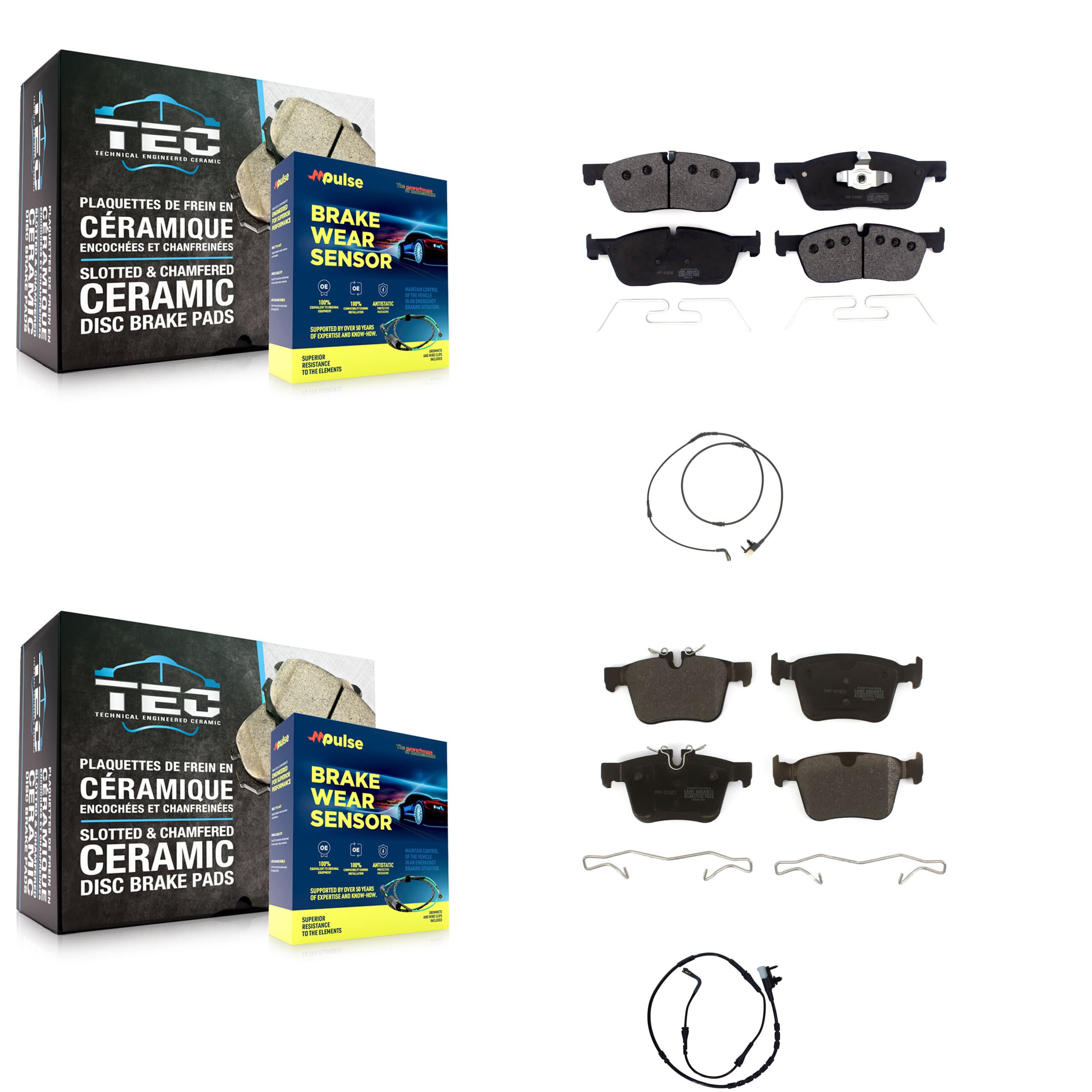 Positive Plus - KPW-101362 - Front and Rear Disc Brake Pad Kits image 1