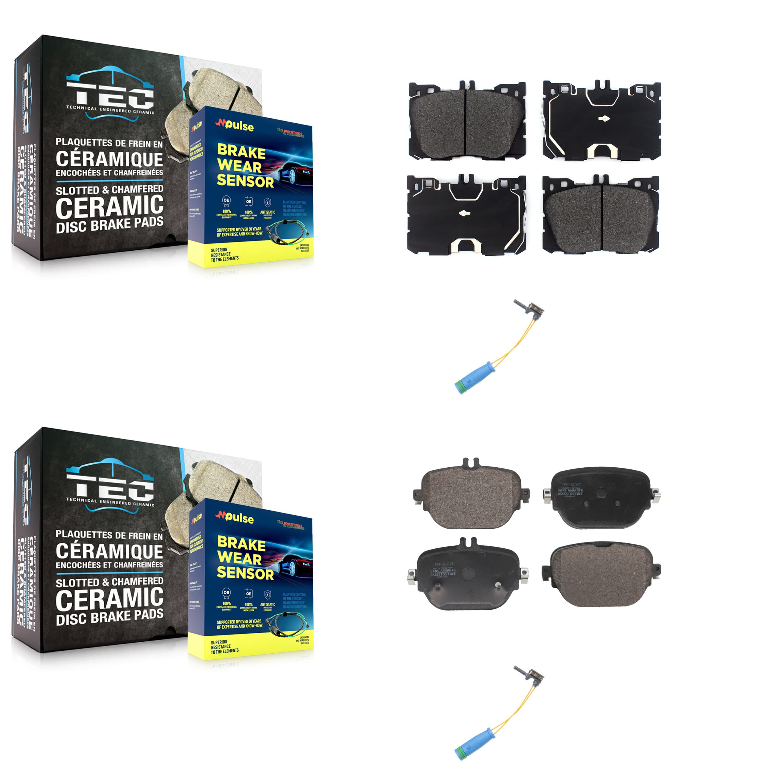 Positive Plus - KPW-101363 - Front and Rear Disc Brake Pad Kits image 1