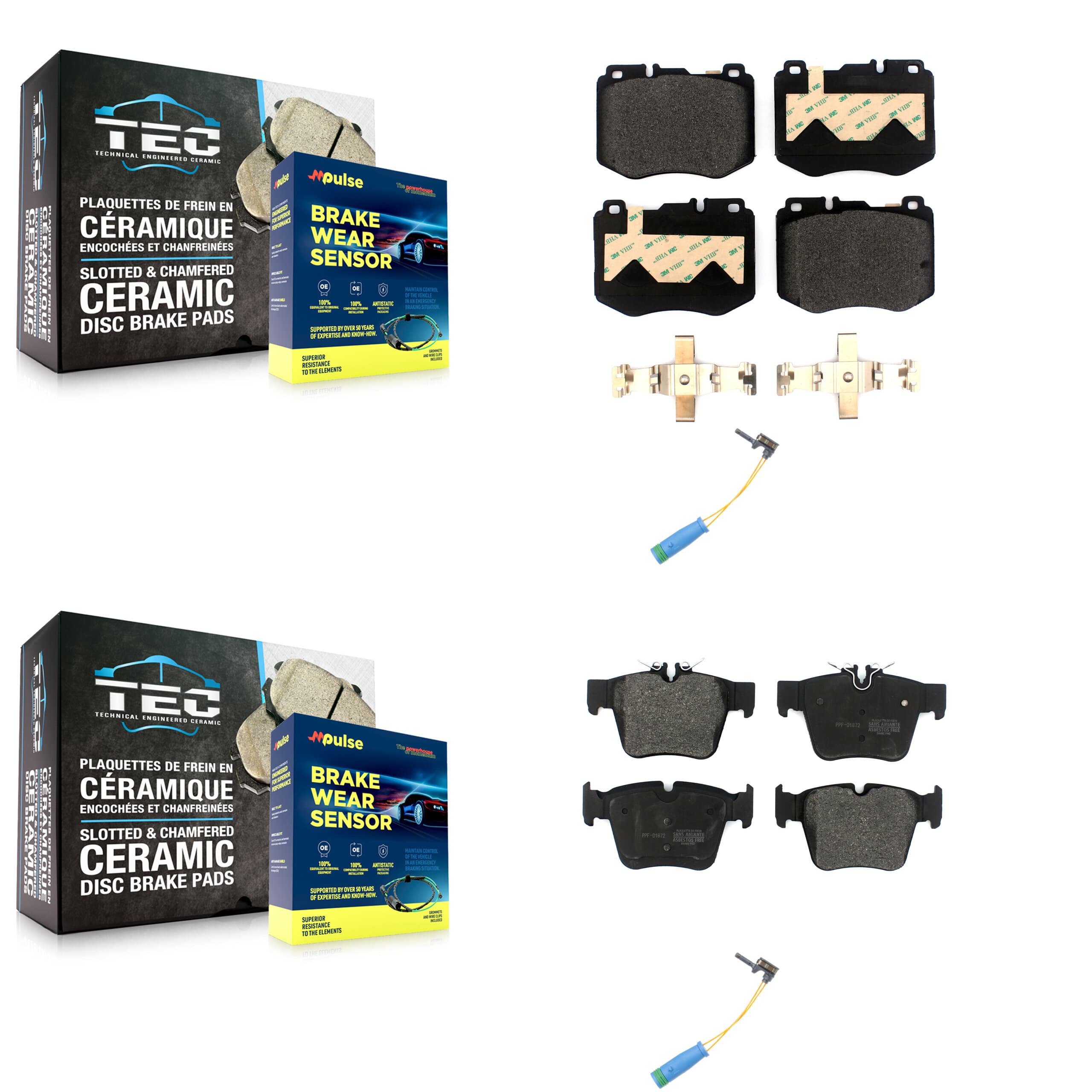 Positive Plus - KPW-101445 - Front and Rear Disc Brake Pad Kits image 1