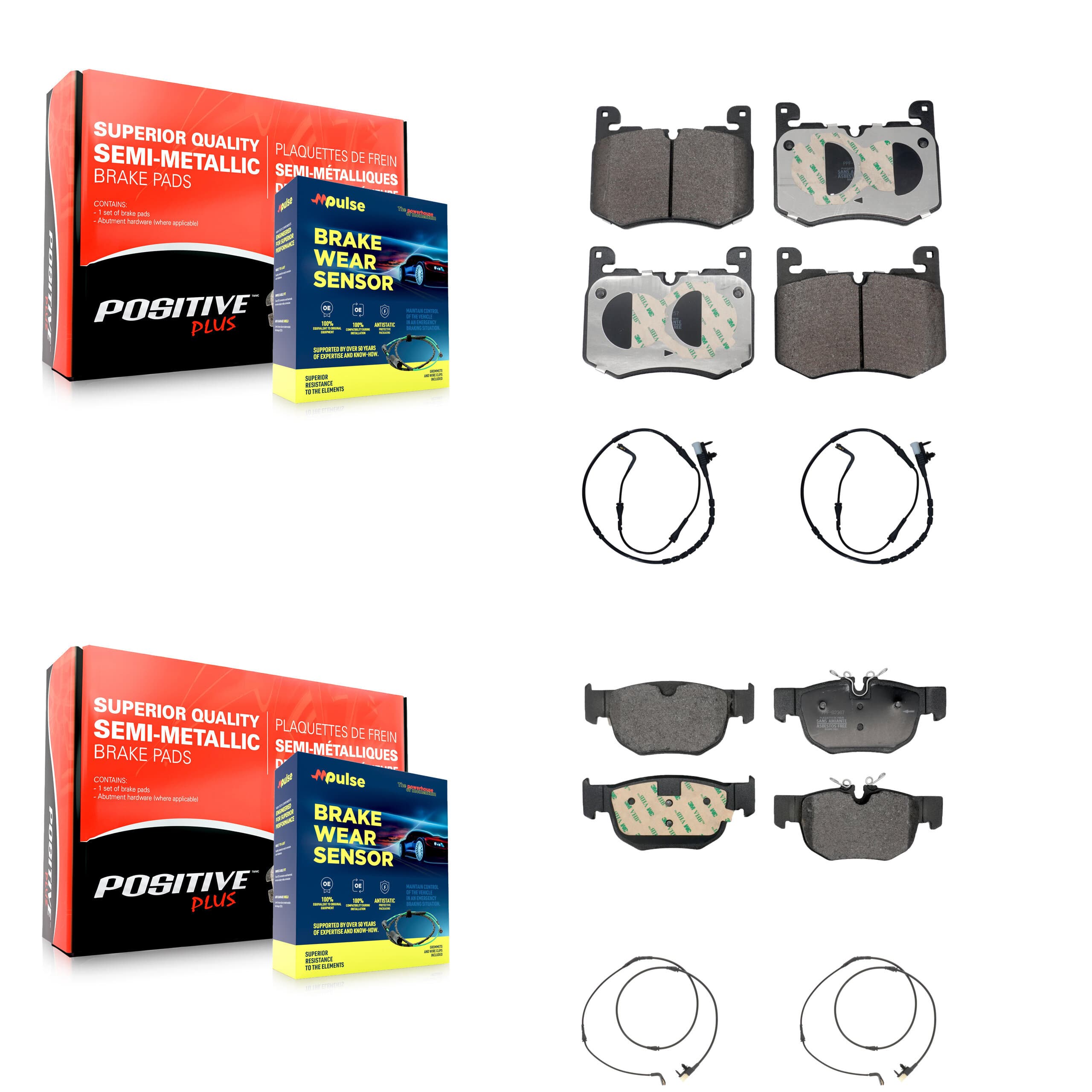 Positive Plus - KPW-101481 - Front and Rear Disc Brake Pad Kits image 1