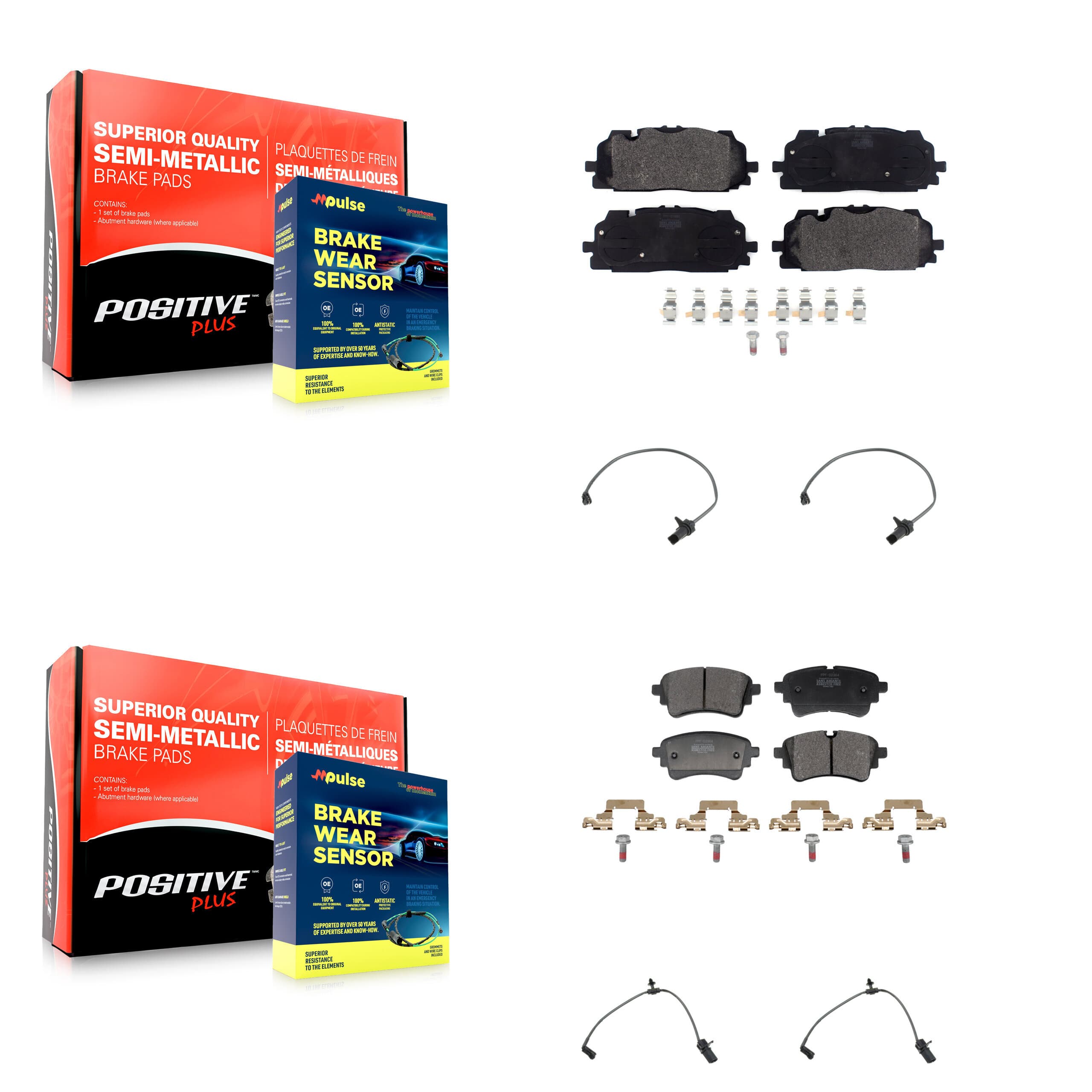 Positive Plus - KPW-101505 - Front and Rear Disc Brake Pad Kits image 1