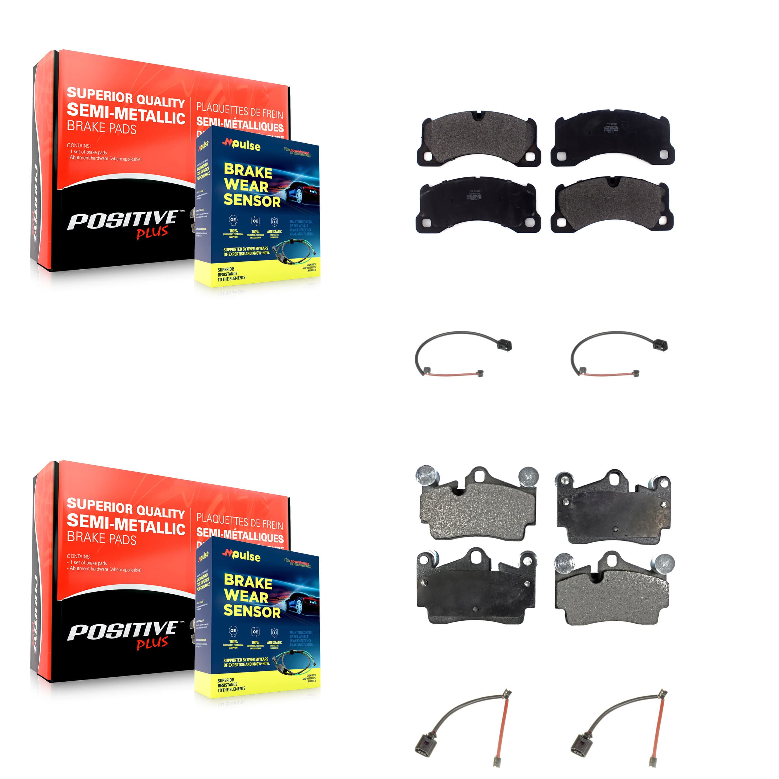 Positive Plus - KPW-101508 - Front and Rear Disc Brake Pad Kits image 1