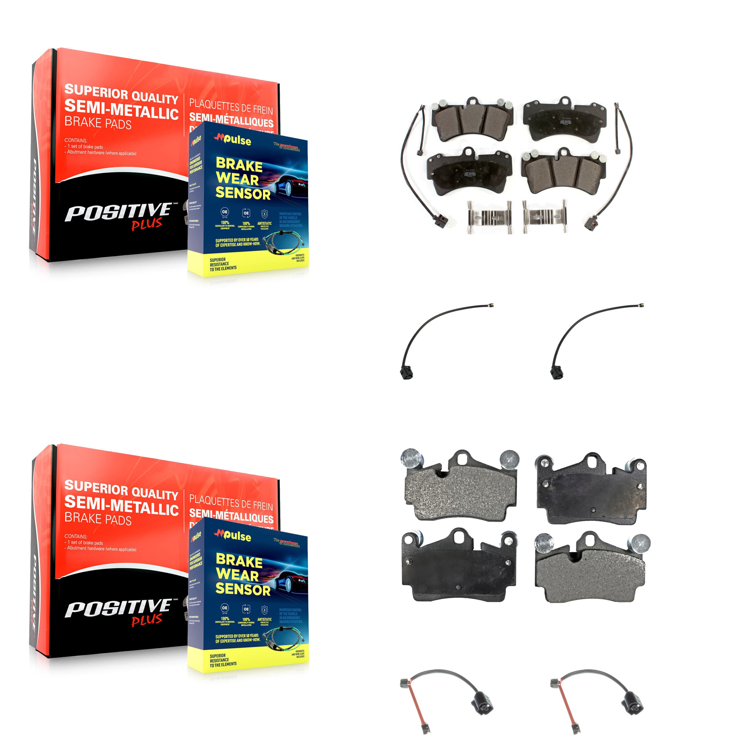 Positive Plus - KPW-101511 - Front and Rear Disc Brake Pad Kits image 1