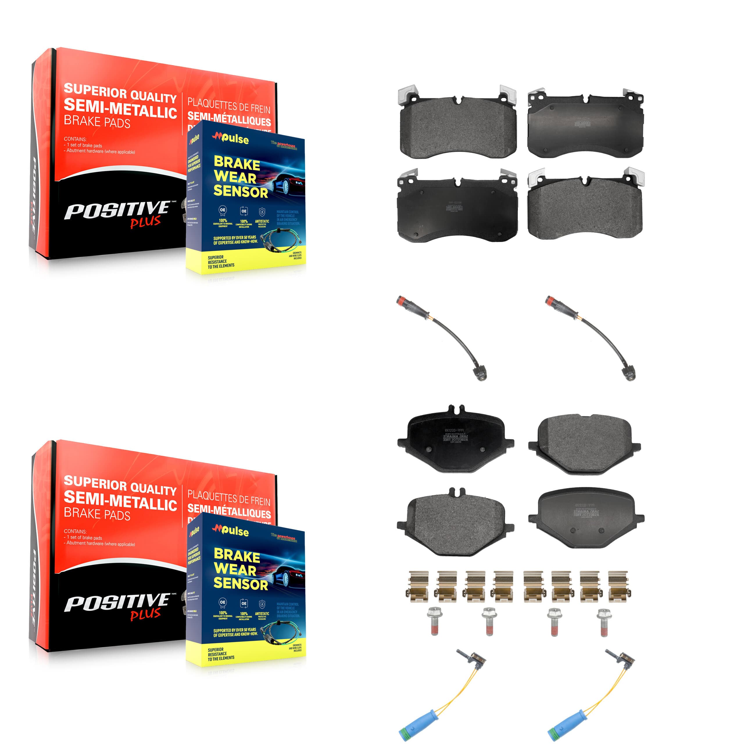 Positive Plus - KPW-101517 - Front and Rear Disc Brake Pad Kits image 1
