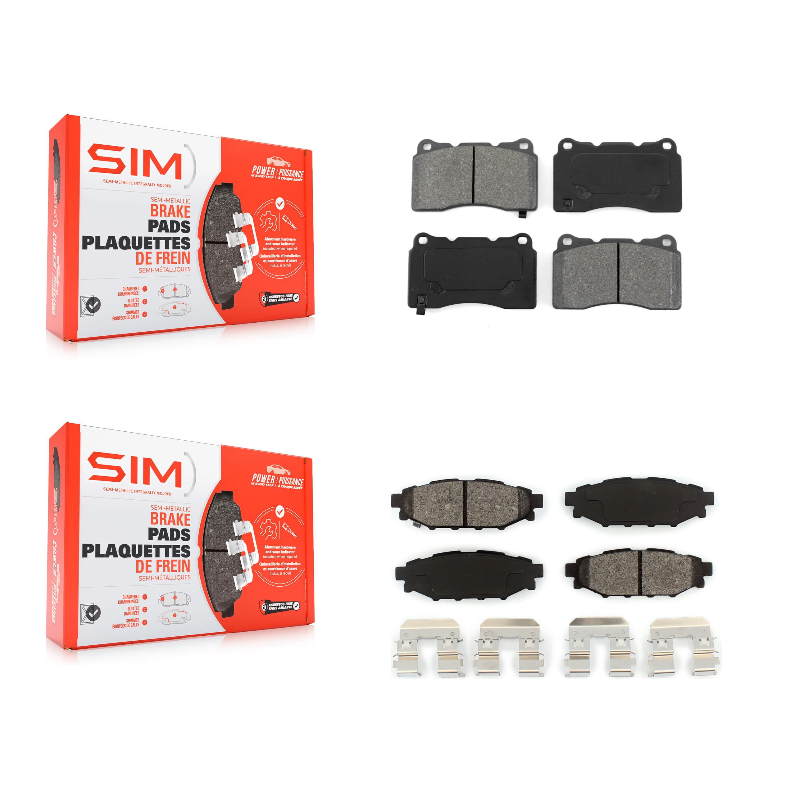 SIM - KSM-100004 - Front and Rear Disc Brake Pad Kits image 1