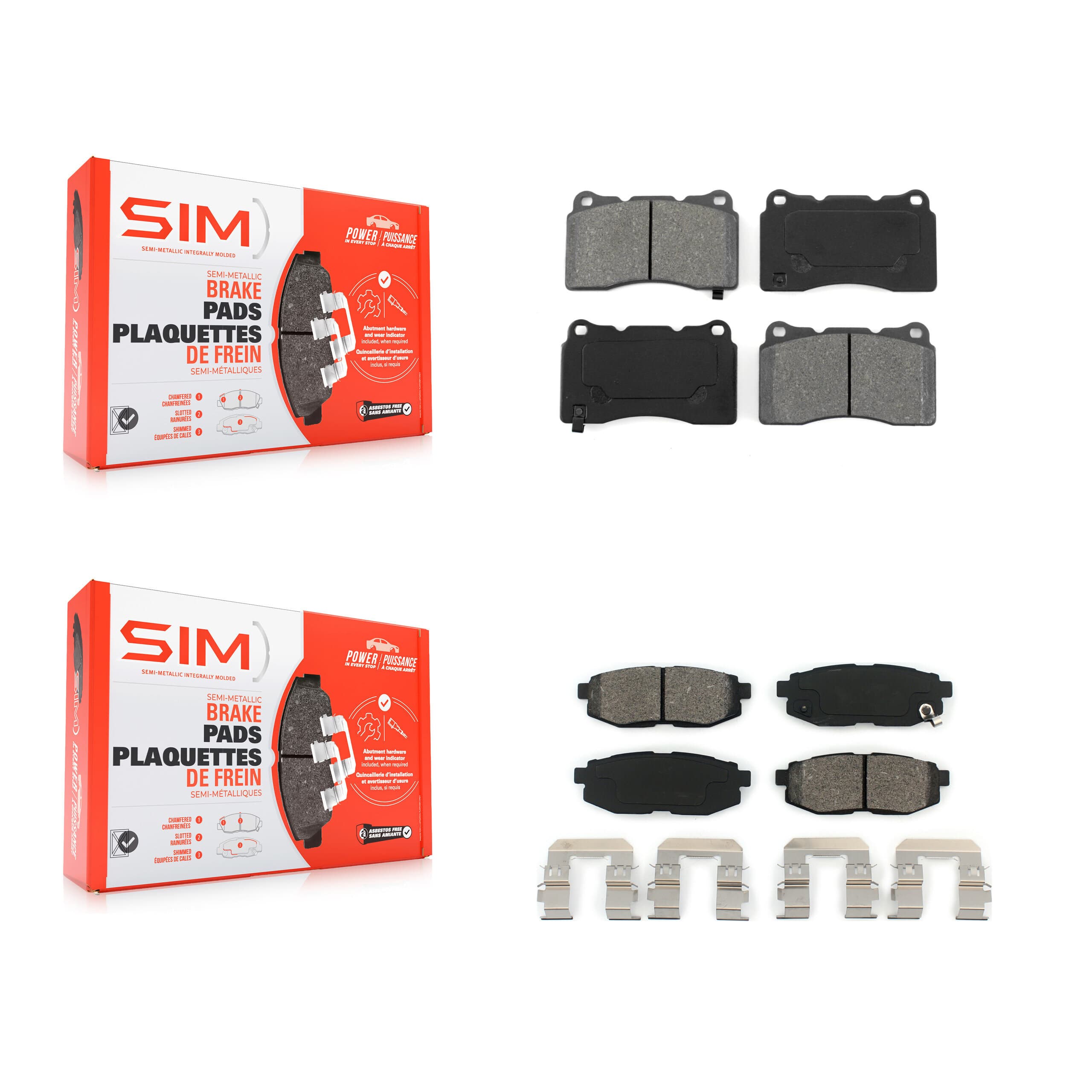 SIM - KSM-100005 - Front and Rear Disc Brake Pad Kits image 1