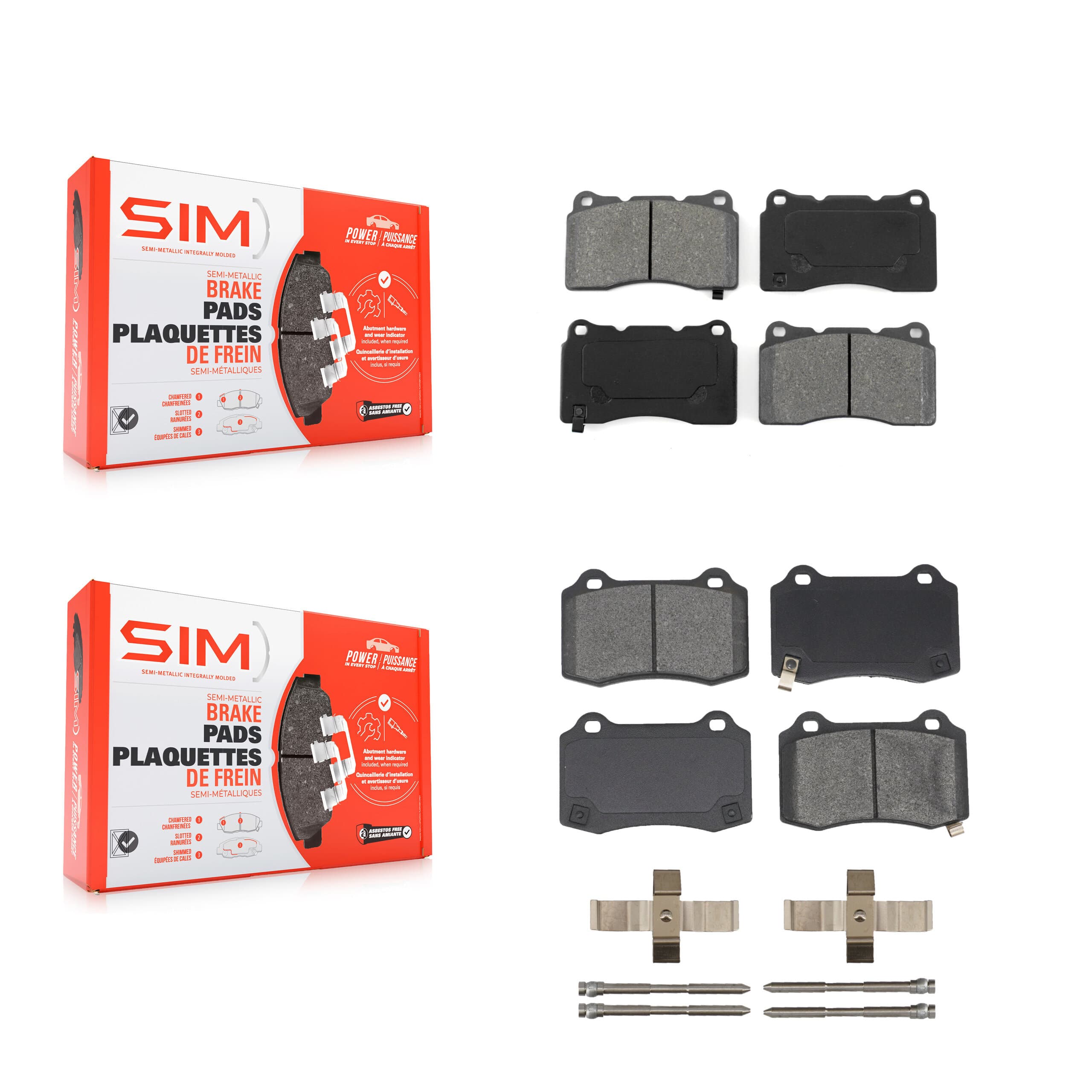 SIM - KSM-100006 - Front and Rear Disc Brake Pad Kits image 1