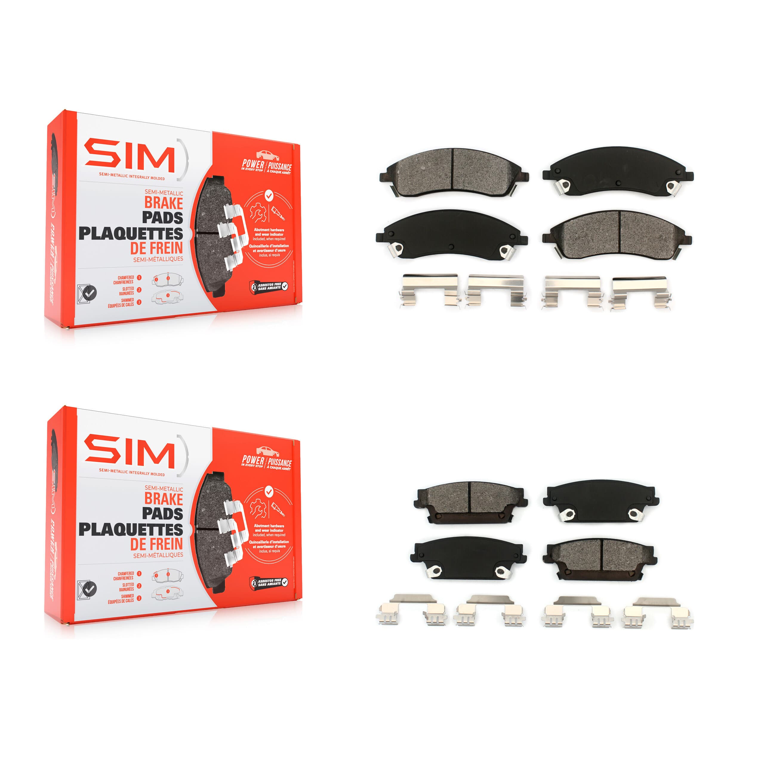 SIM - KSM-100015 - Front and Rear Disc Brake Pad Kits image 1